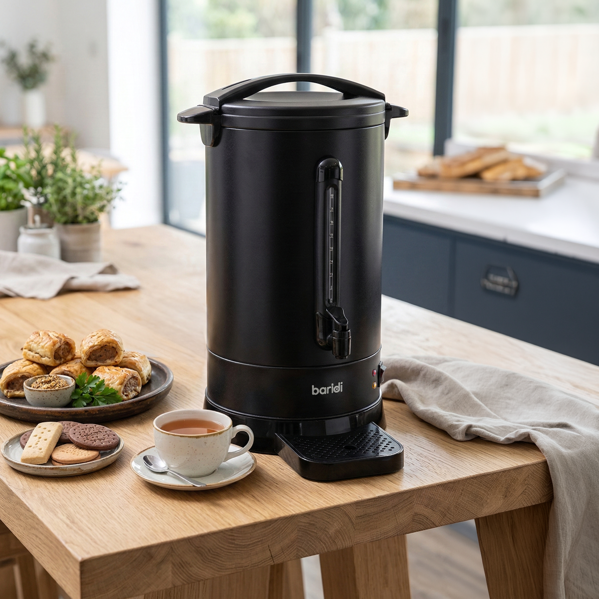 Baridi 20L Hot Water Boiler/Tea Urn with Drip Tray, Keep Warm Function and Water Gauge, Black - DH431