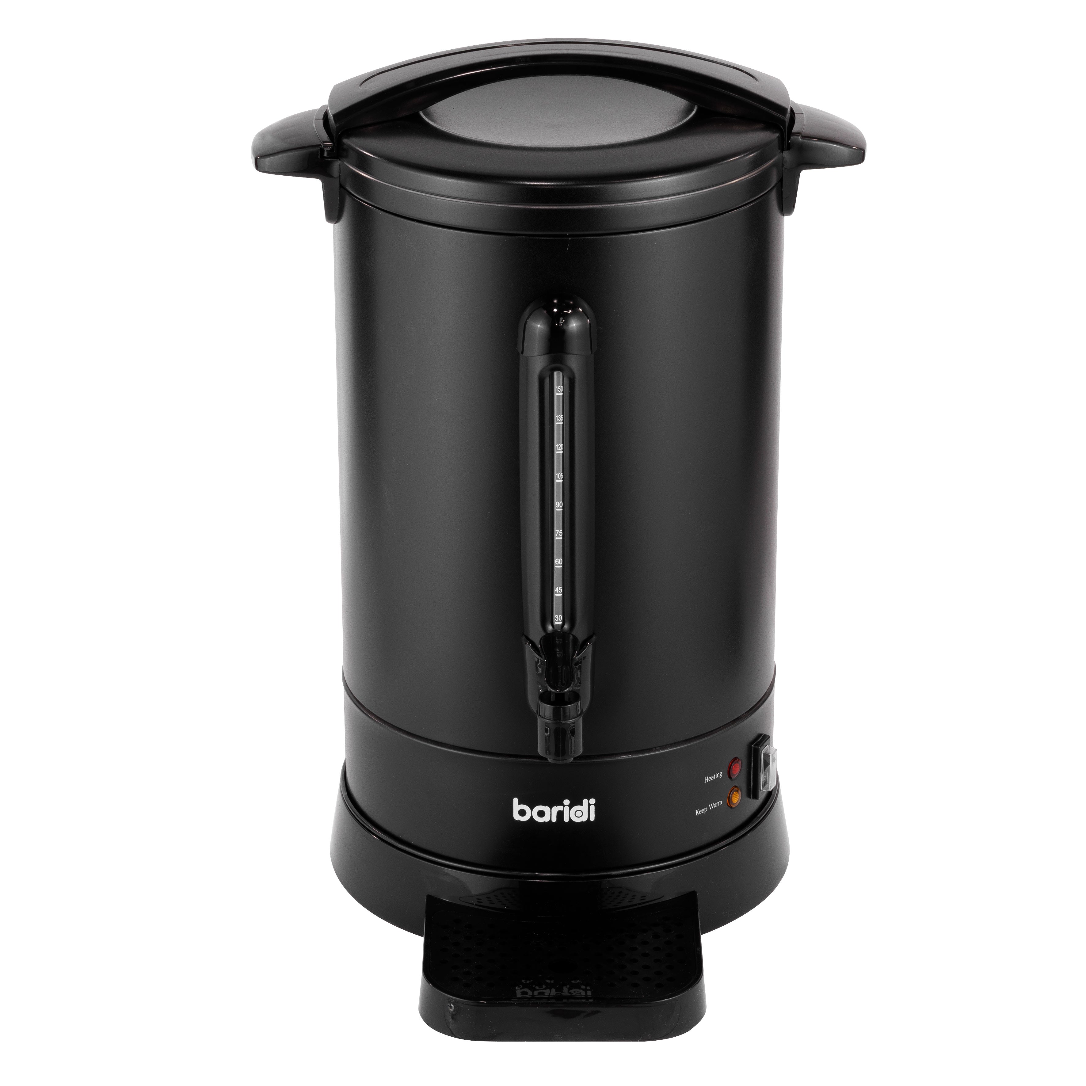 Baridi 20L Hot Water Boiler/Tea Urn with Drip Tray, Keep Warm Function and Water Gauge, Black - DH431