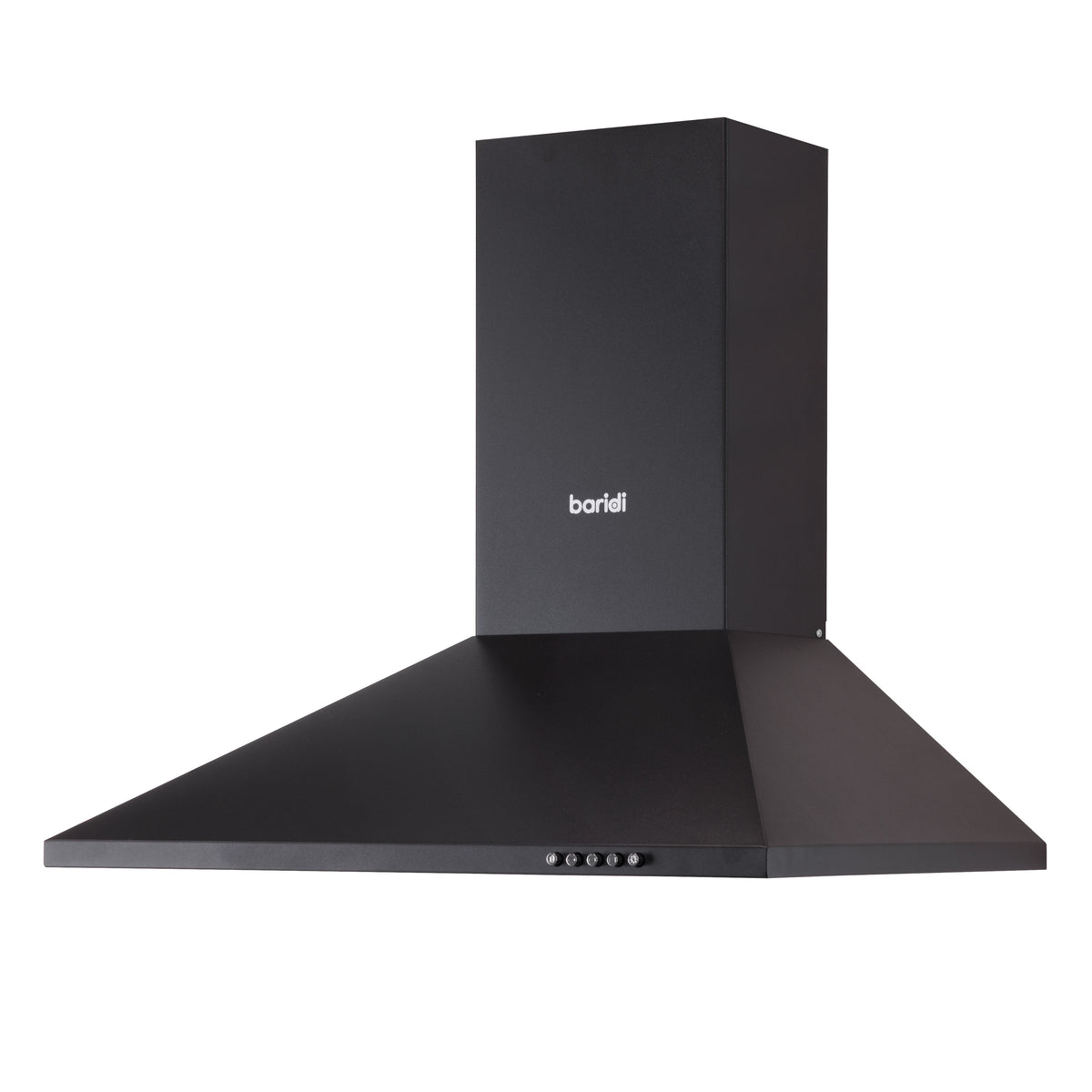 Baridi 60cm Chimney Style Cooker Hood with Carbon Filters, Matt Black - DH451