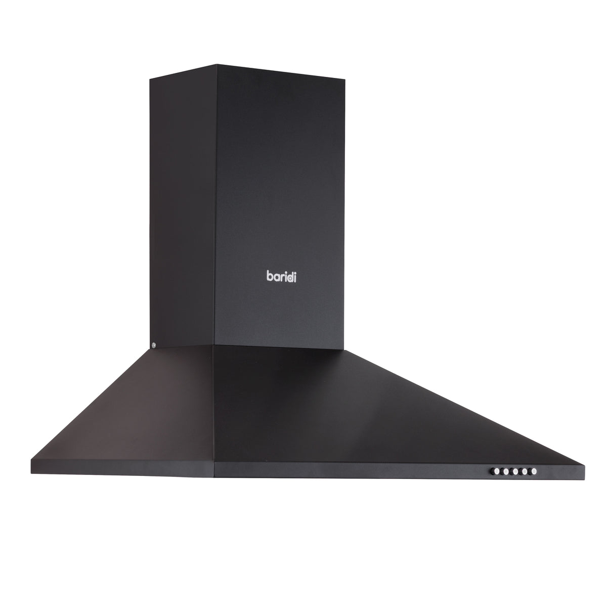 Baridi 60cm Chimney Style Cooker Hood with Carbon Filters, Matt Black - DH451