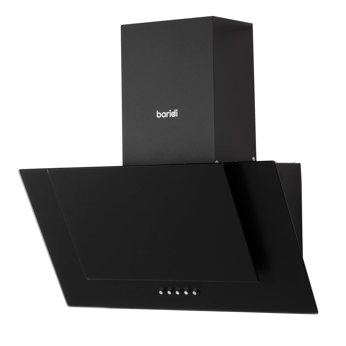 Baridi 60cm Angled Chimney Cooker Hood with Carbon Filters, LED Lamp, Energy Class B, Matt Black - DH452