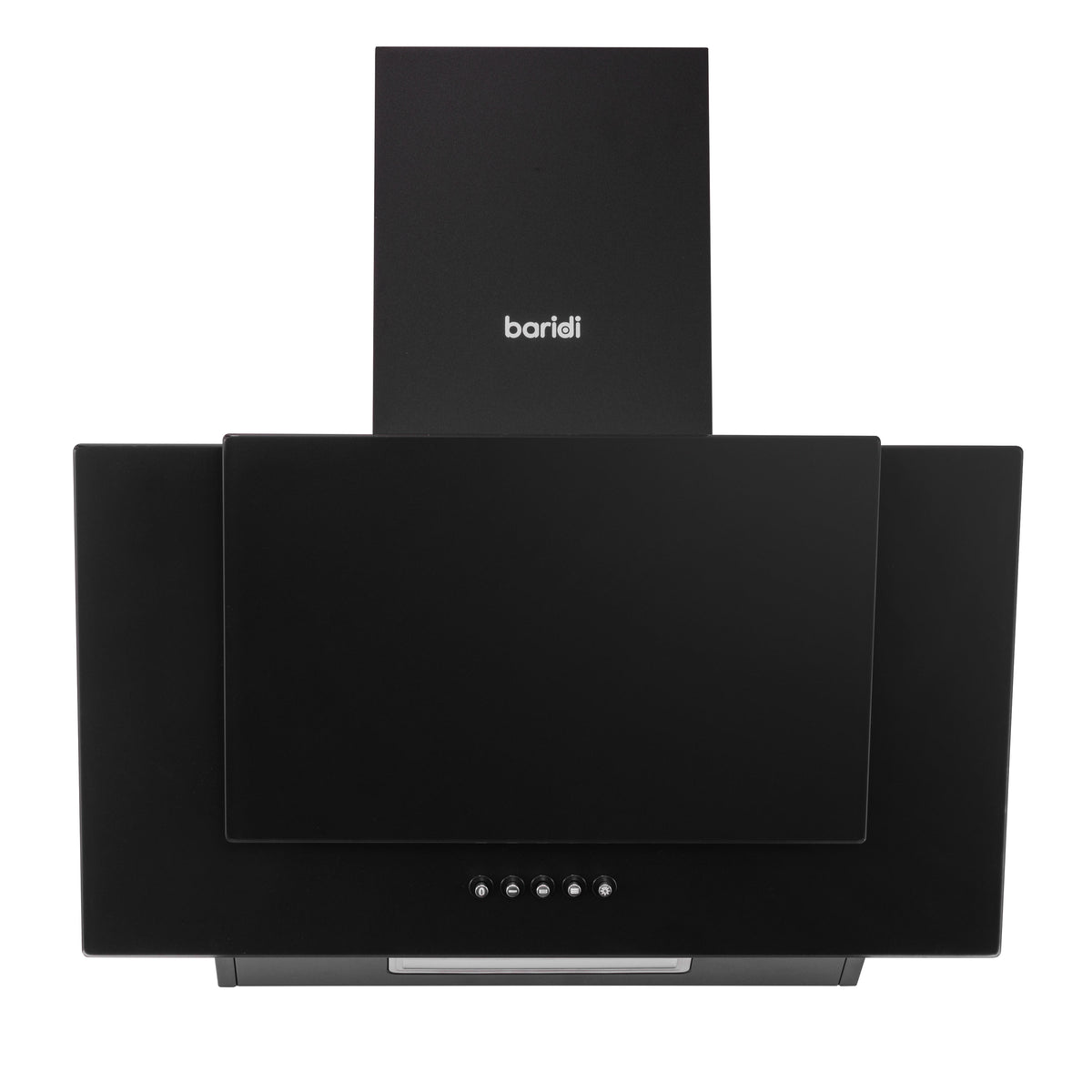 Baridi 60cm Angled Chimney Cooker Hood with Carbon Filters, LED Lamp, Energy Class B, Matt Black - DH452