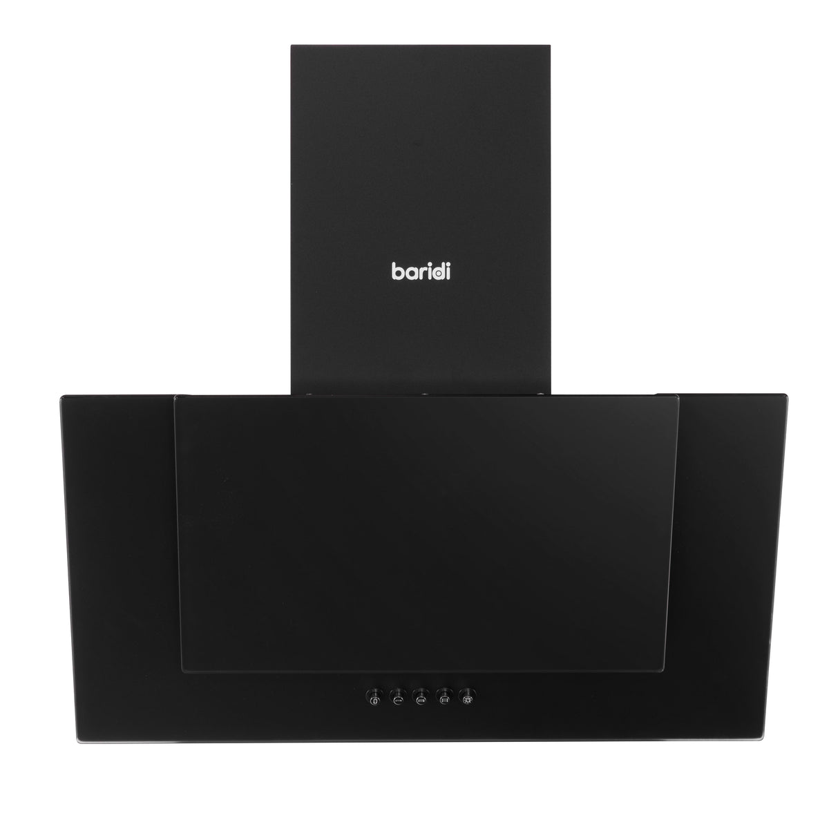 Baridi 60cm Angled Chimney Cooker Hood with Carbon Filters, LED Lamp, Energy Class B, Matt Black - DH452