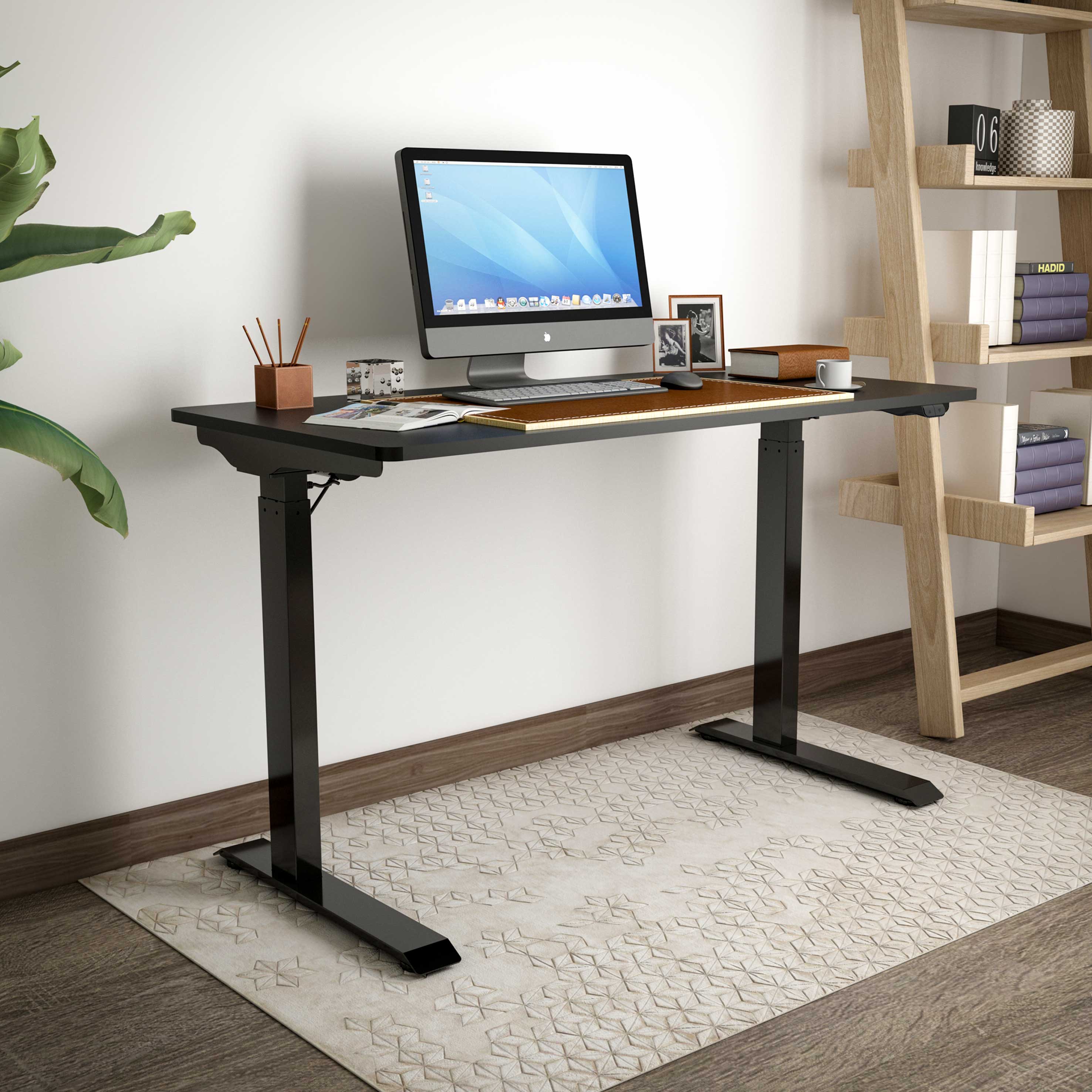 Dellonda DH55 Adjustable Desk Action shot - lifesytle