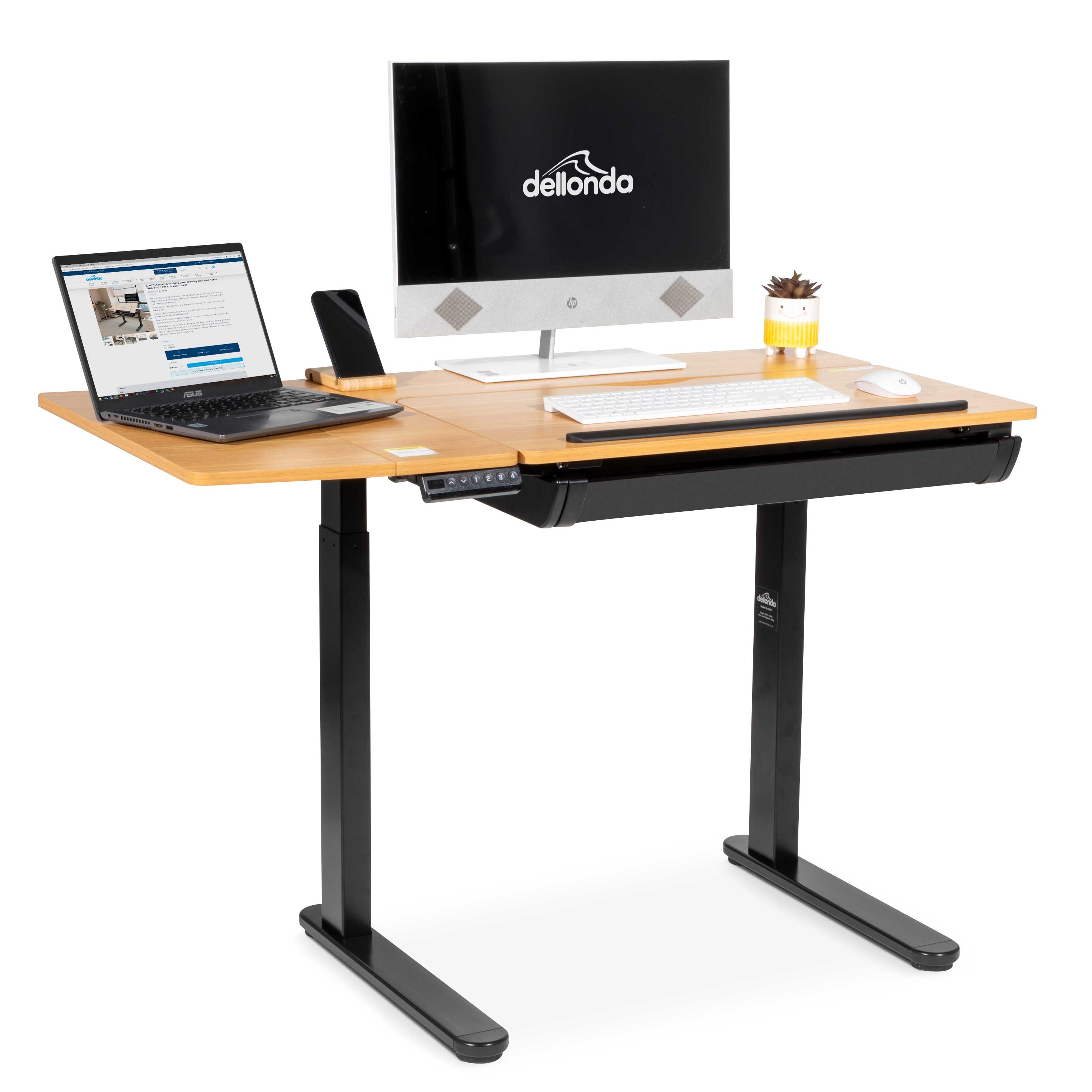 Dellonda DH71 Electric Drawing Table Full - contents