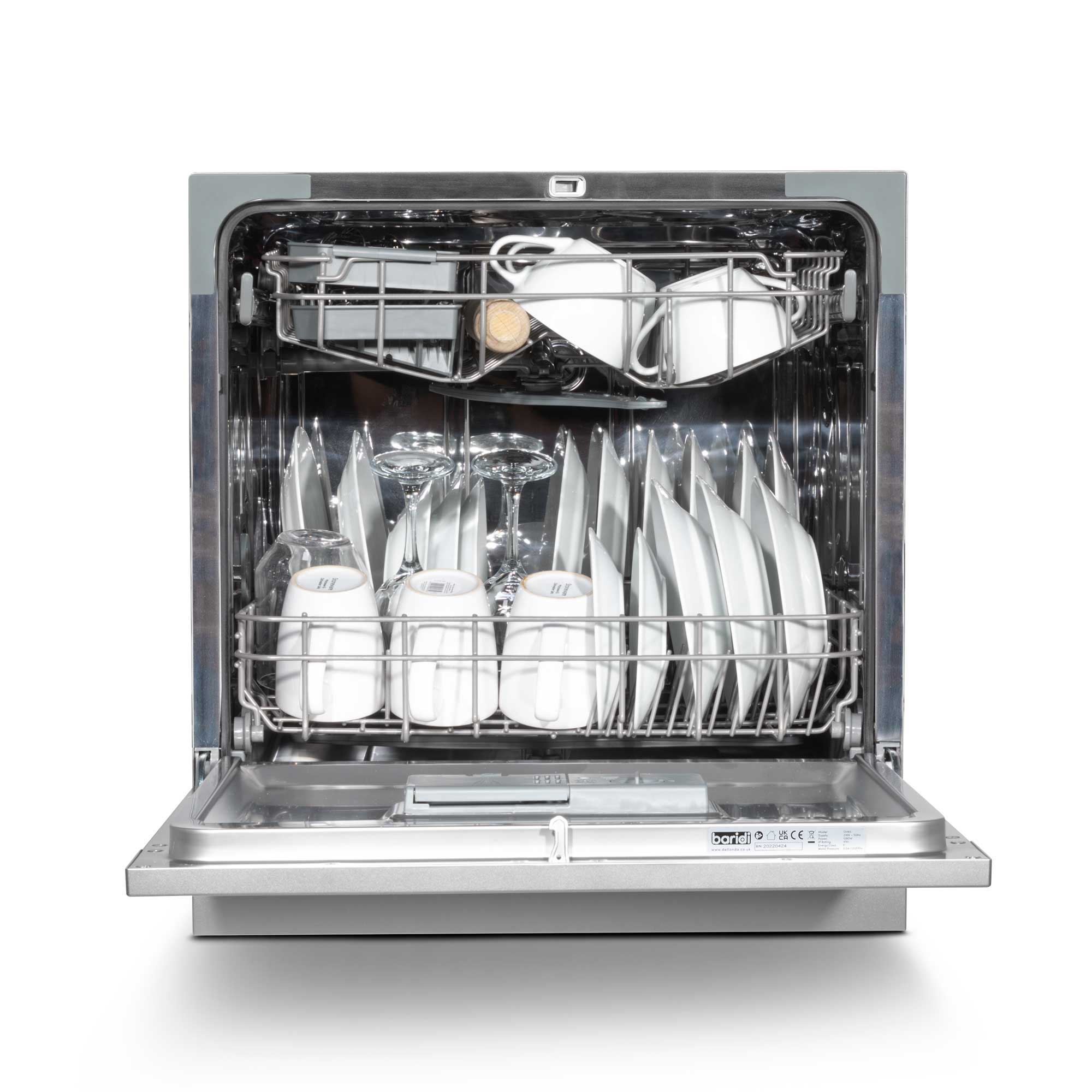 Baridi DH87 Tabletop Dishwasher Straight on - open - full