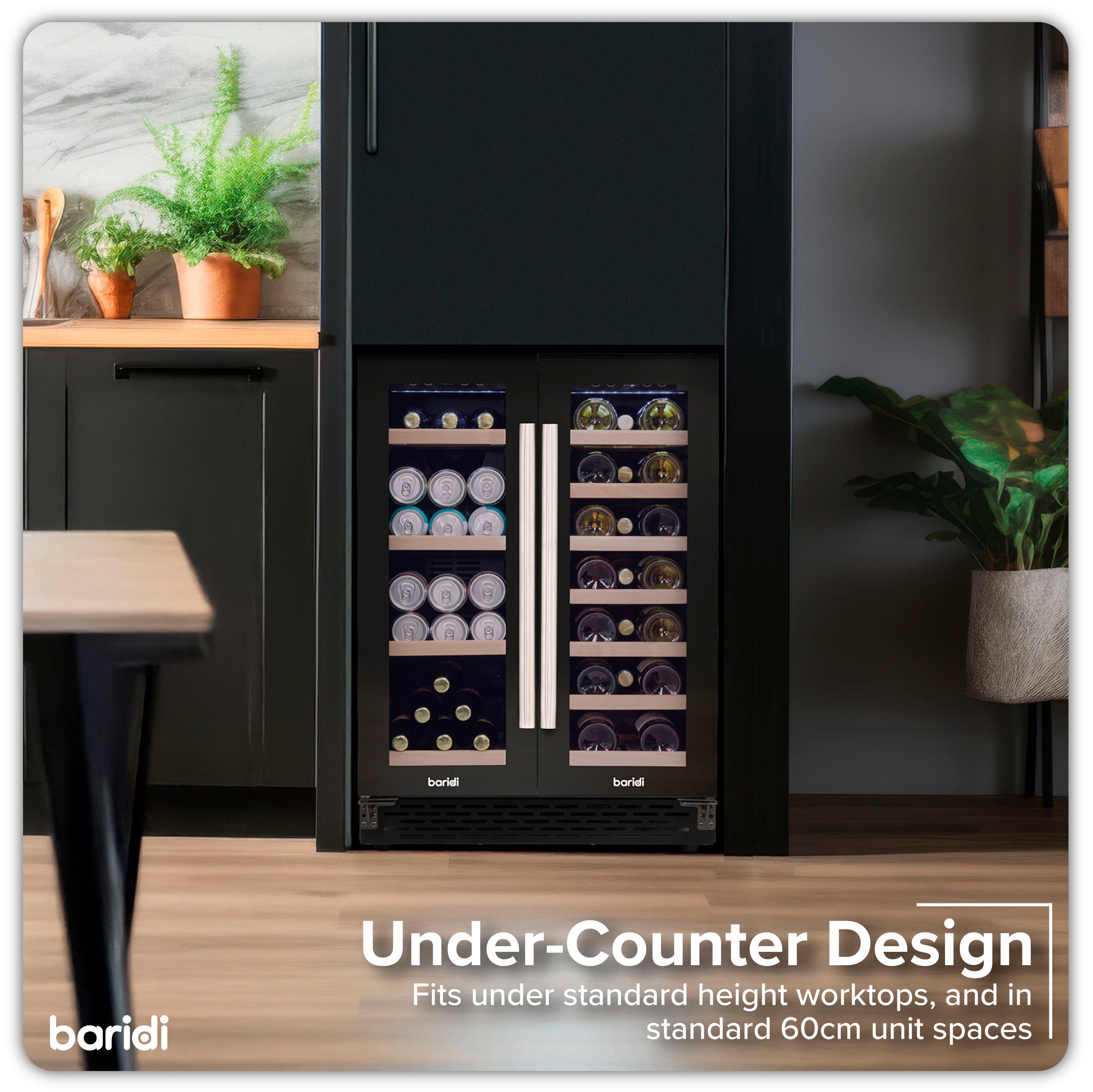 Baridi DH96 Wine Fridges Action shot - infographic - full - photo