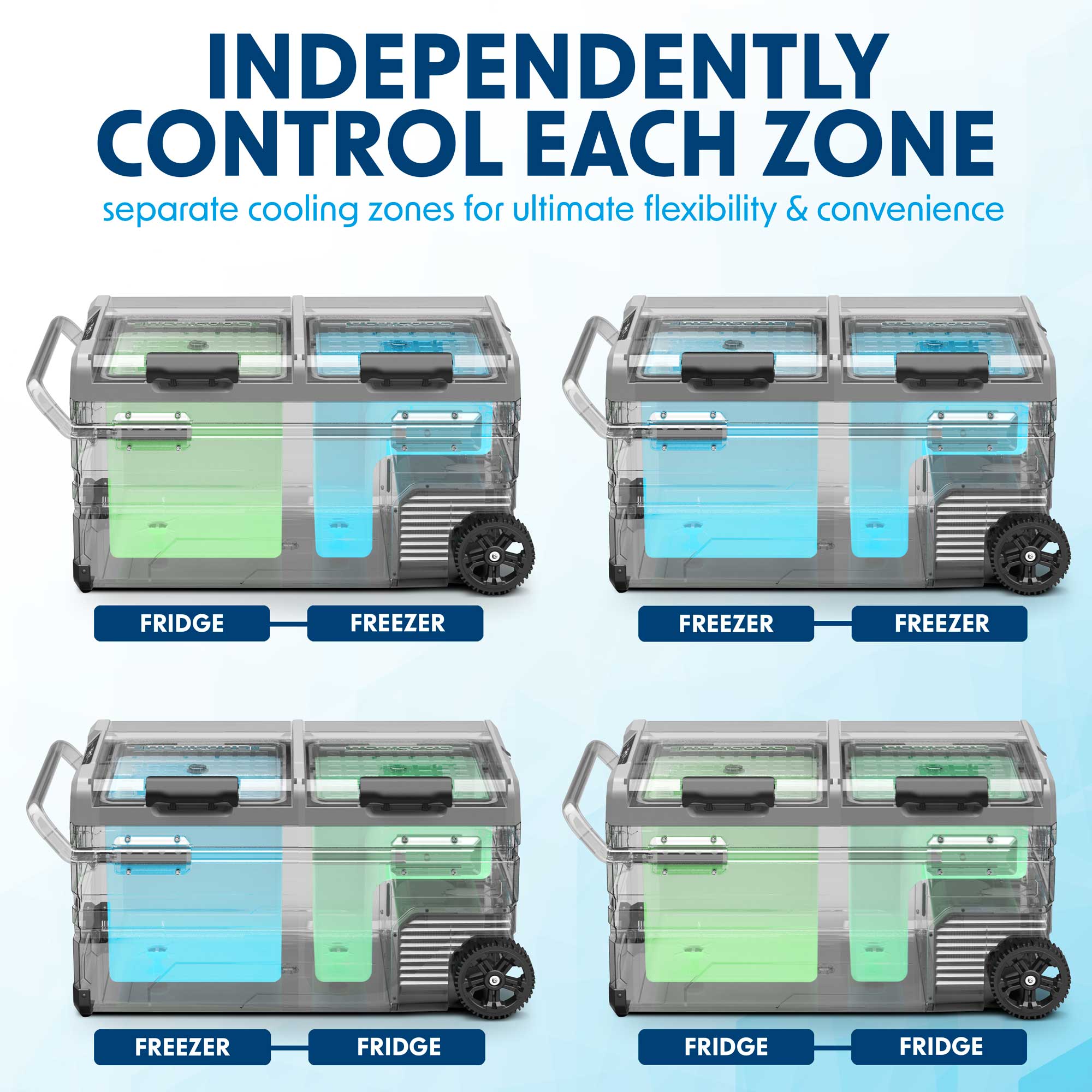 Dellonda DL127 Car Fridge Action shot - independent - zones