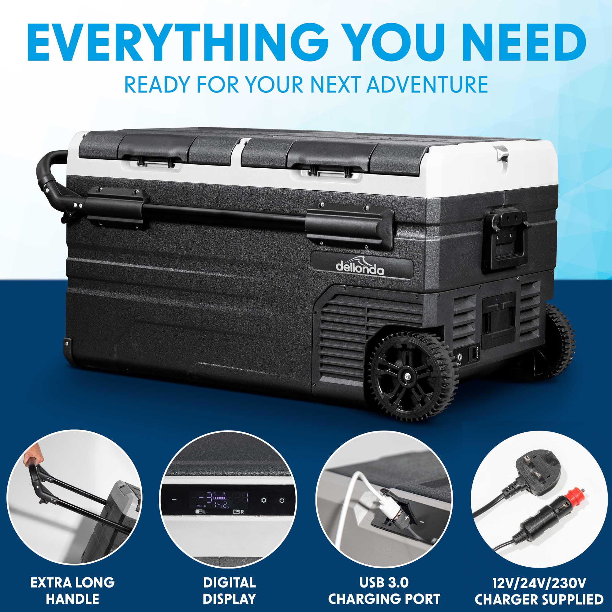 Dellonda DL134 Car Fridge Action shot - features - benefits