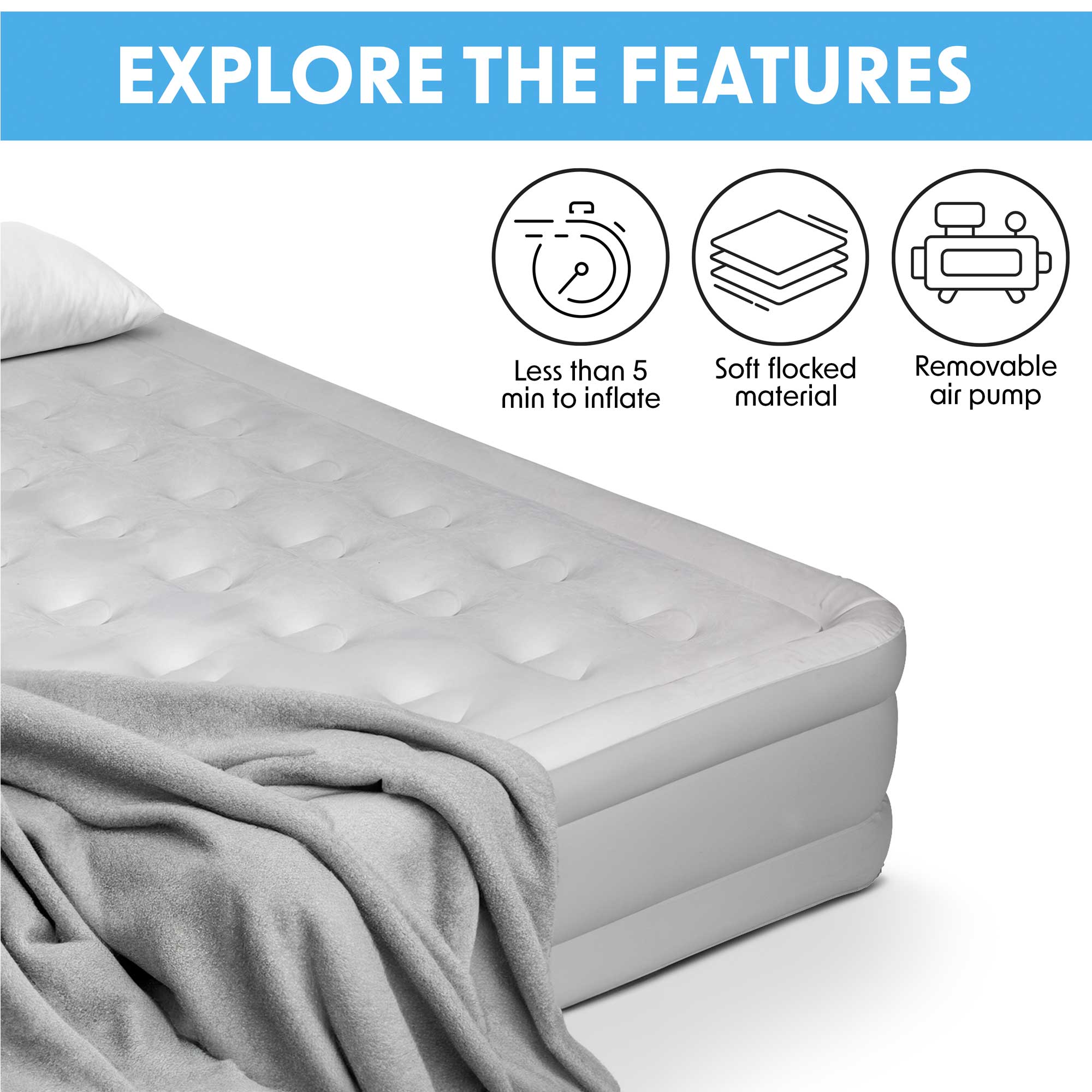 Dellonda DL145 Air Beds Action shot - features