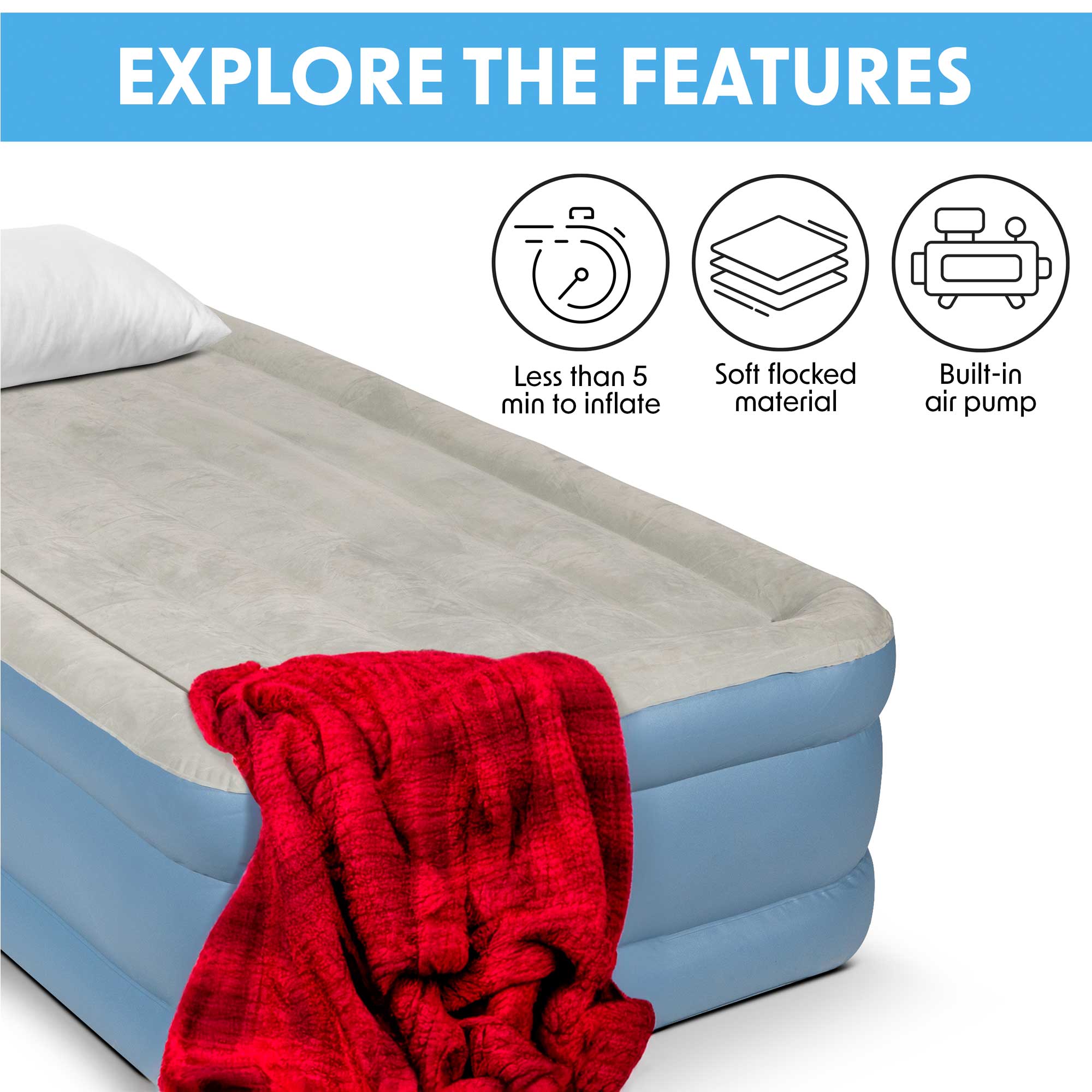 Dellonda DL146 Air Beds Action shot - features