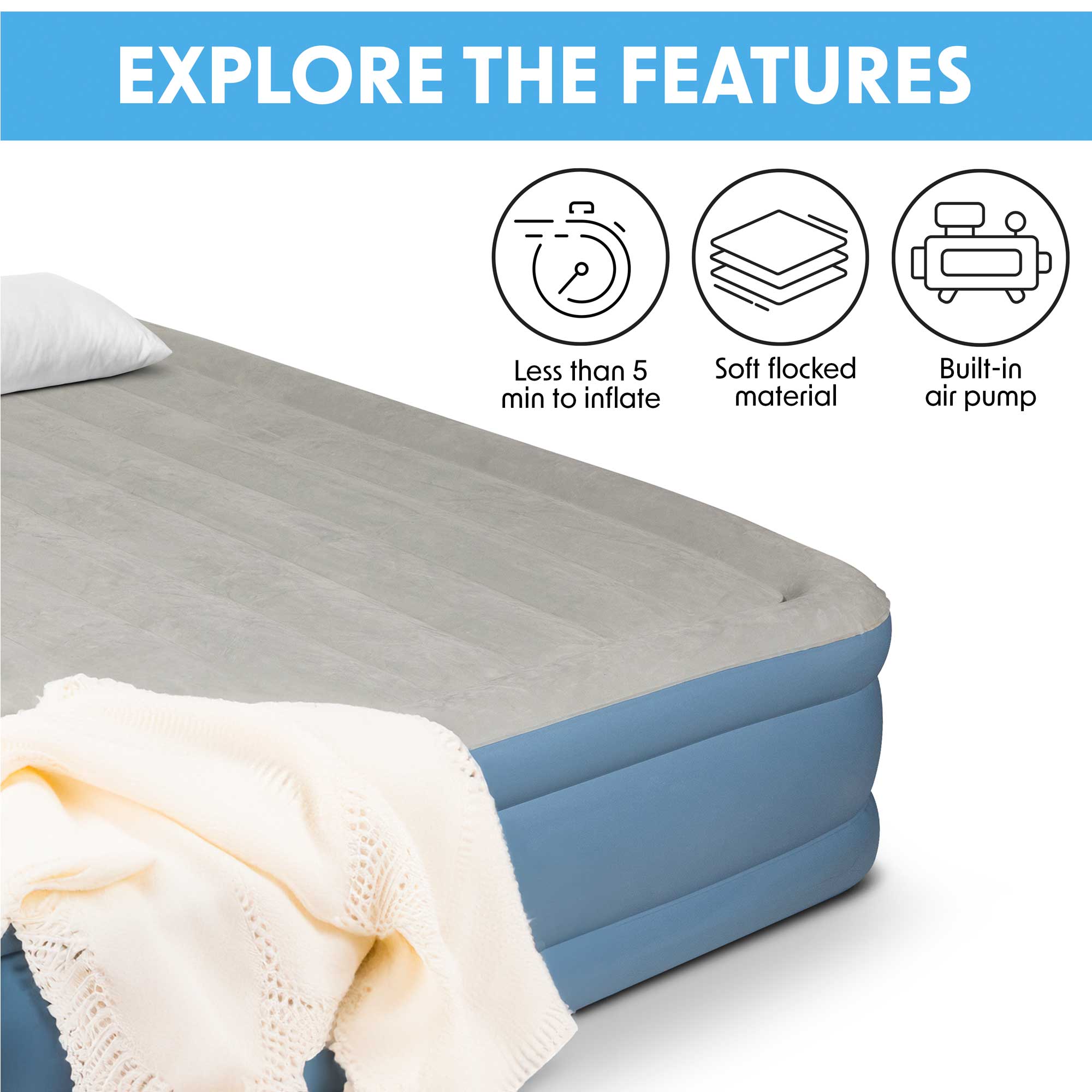 Dellonda DL147 Air Beds Action shot - features