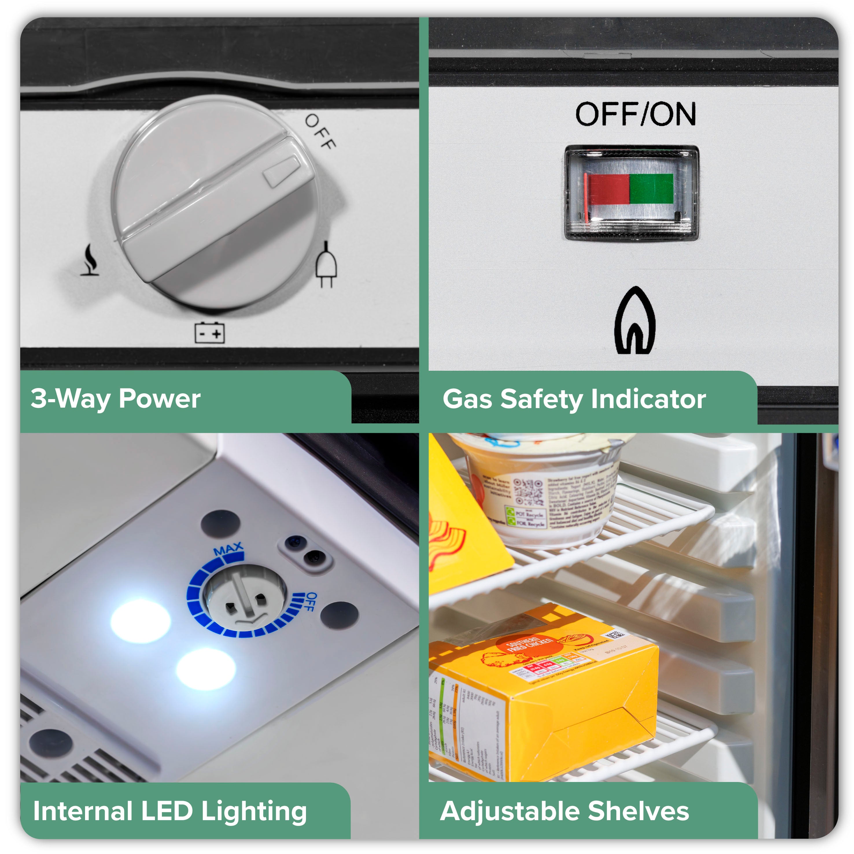 Dellonda DL158 Fridge Action shot - infographic - multi - image