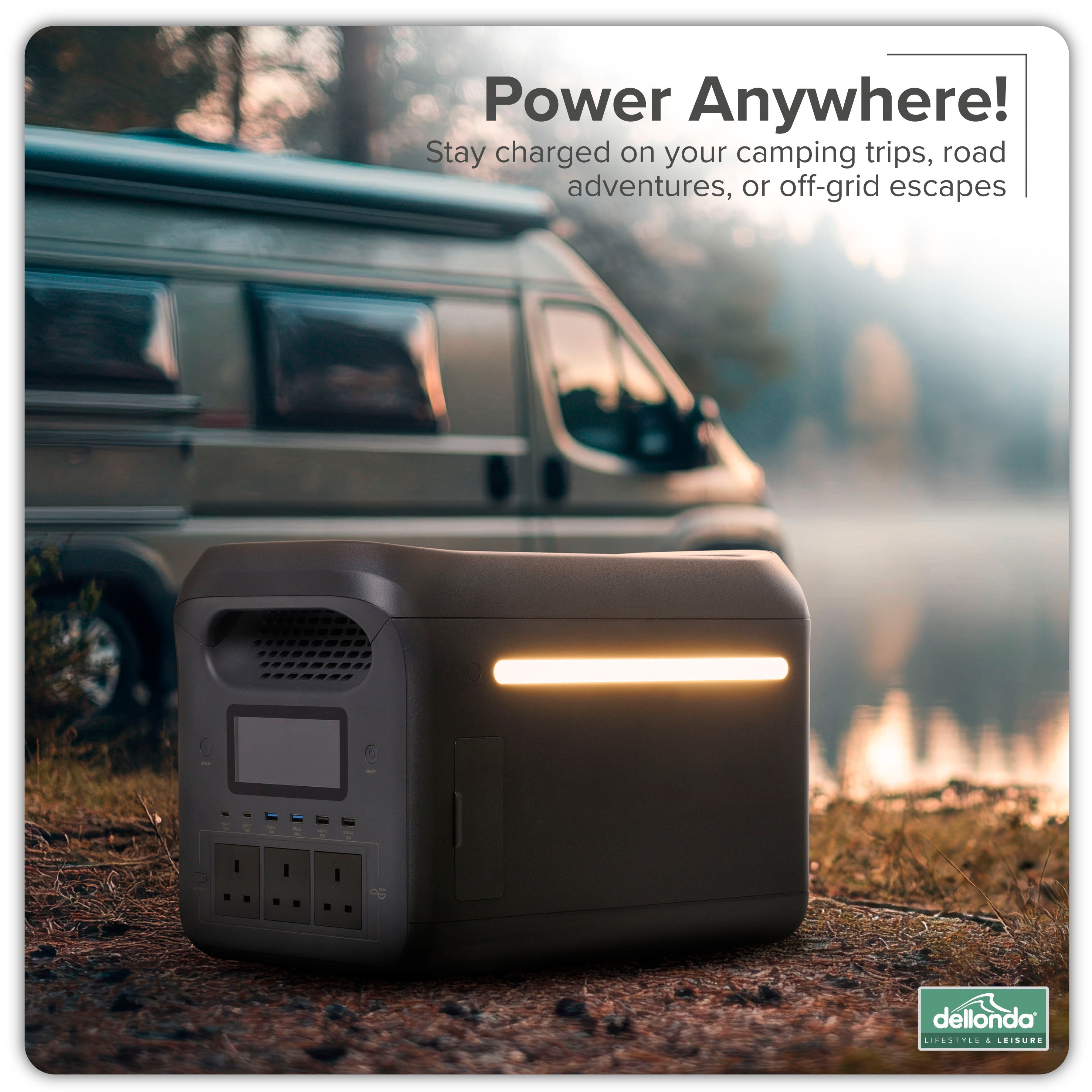 1800W Portable Power Station, 1226Wh, with 220W Foldable Solar Panel – DL180