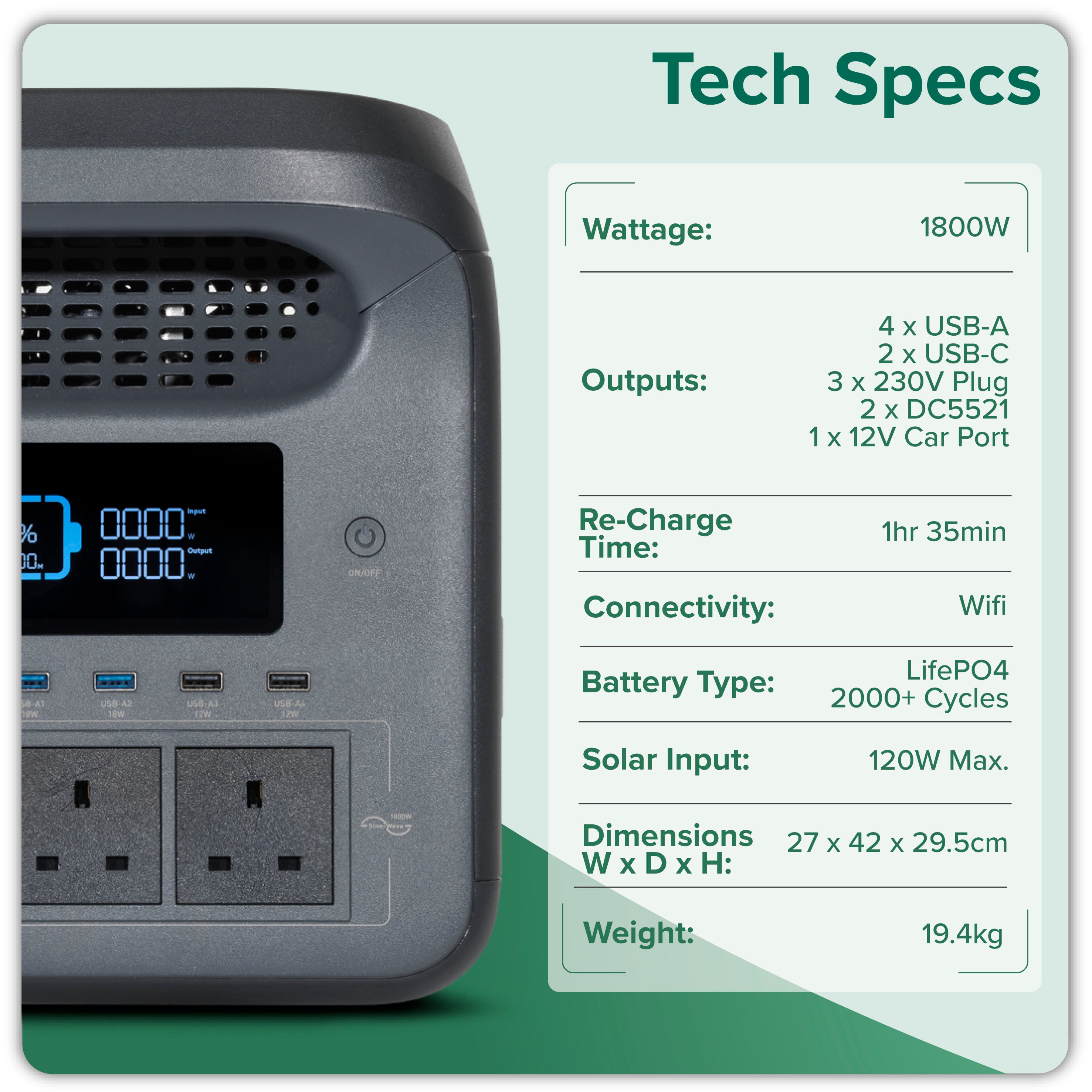 Dellonda DL162 Power Station Action shot - tech - specs