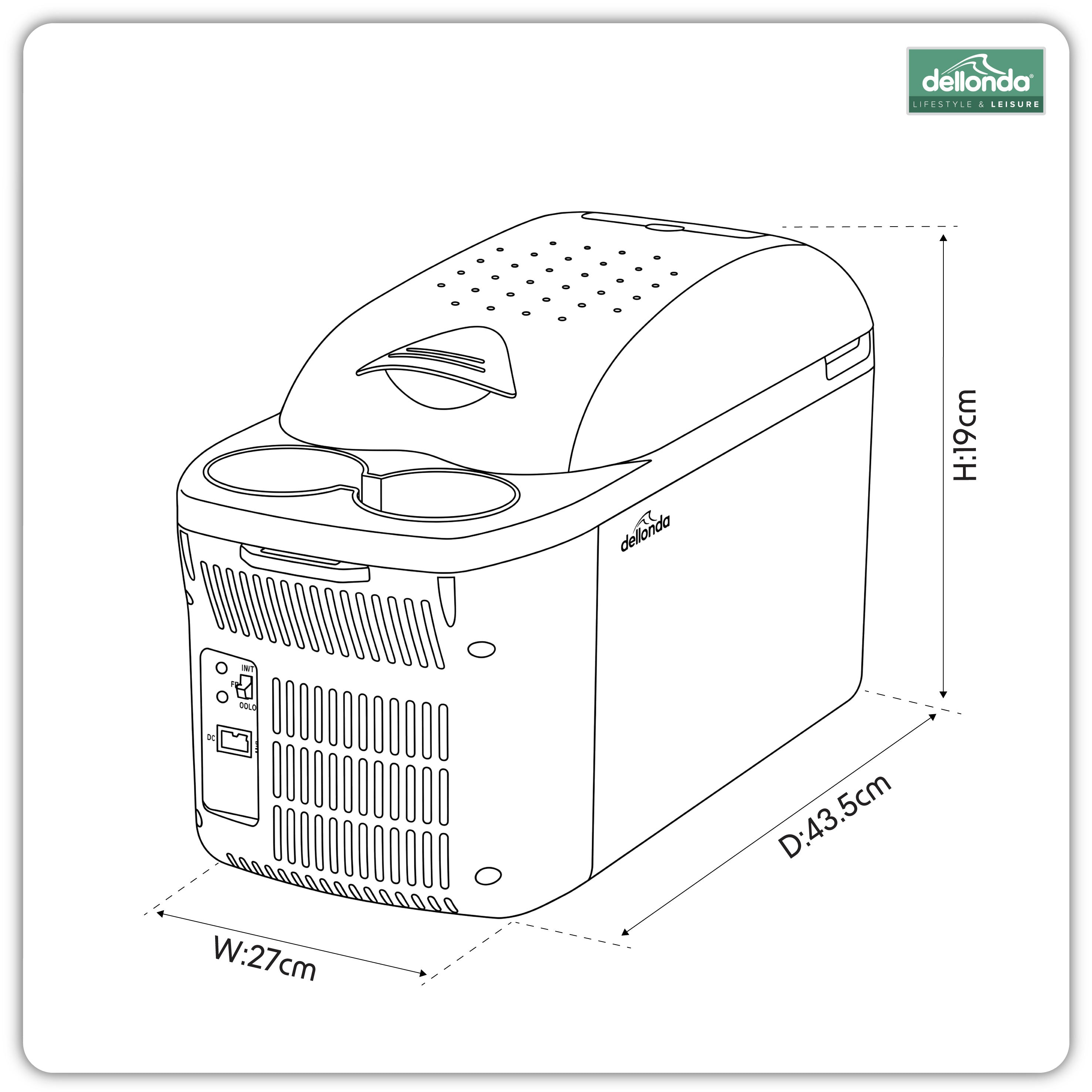 8L Portable Cool Box 12V - DL166