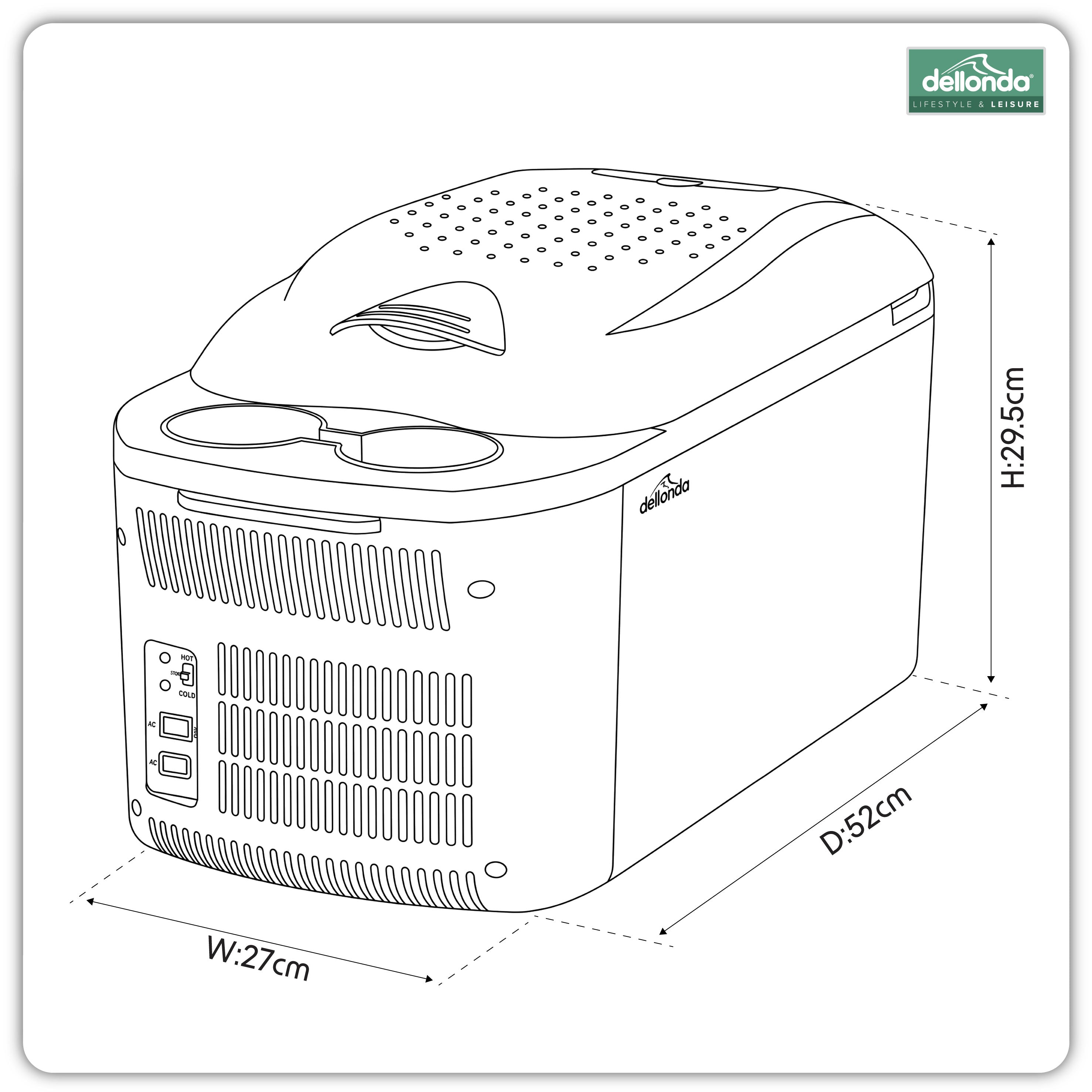 16L Portable Cool Box 12V/230V - DL167
