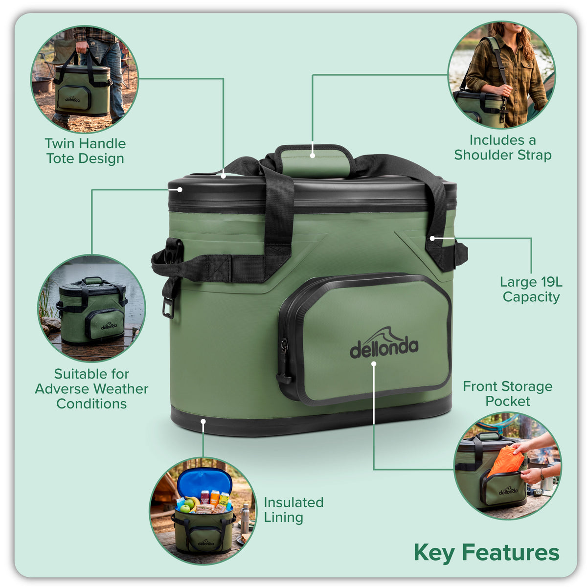Insulated Cool Bag Tote 19L with 30 Can Capacity - DL184