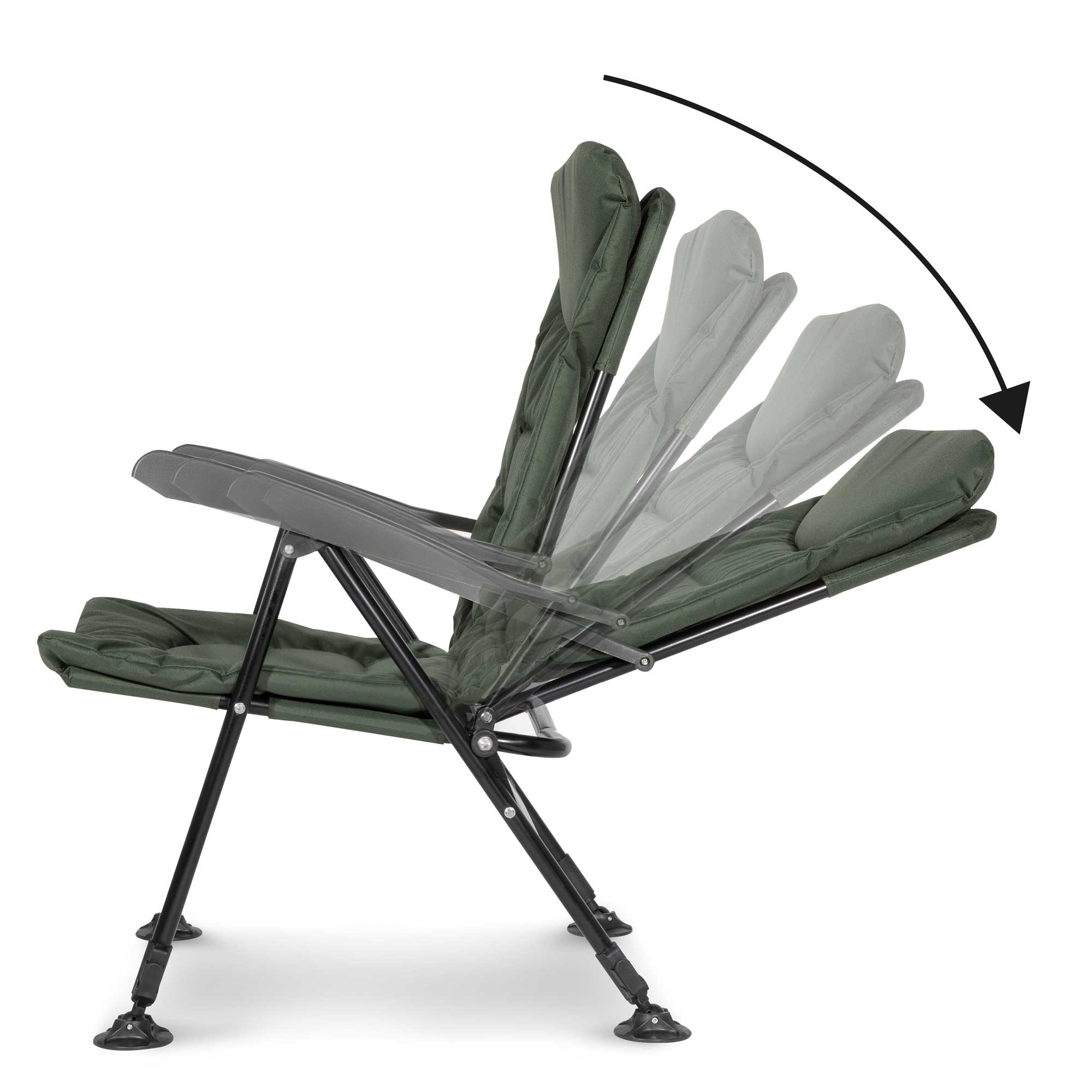 Dellonda DL74 Fishing Chair Action shot - recline