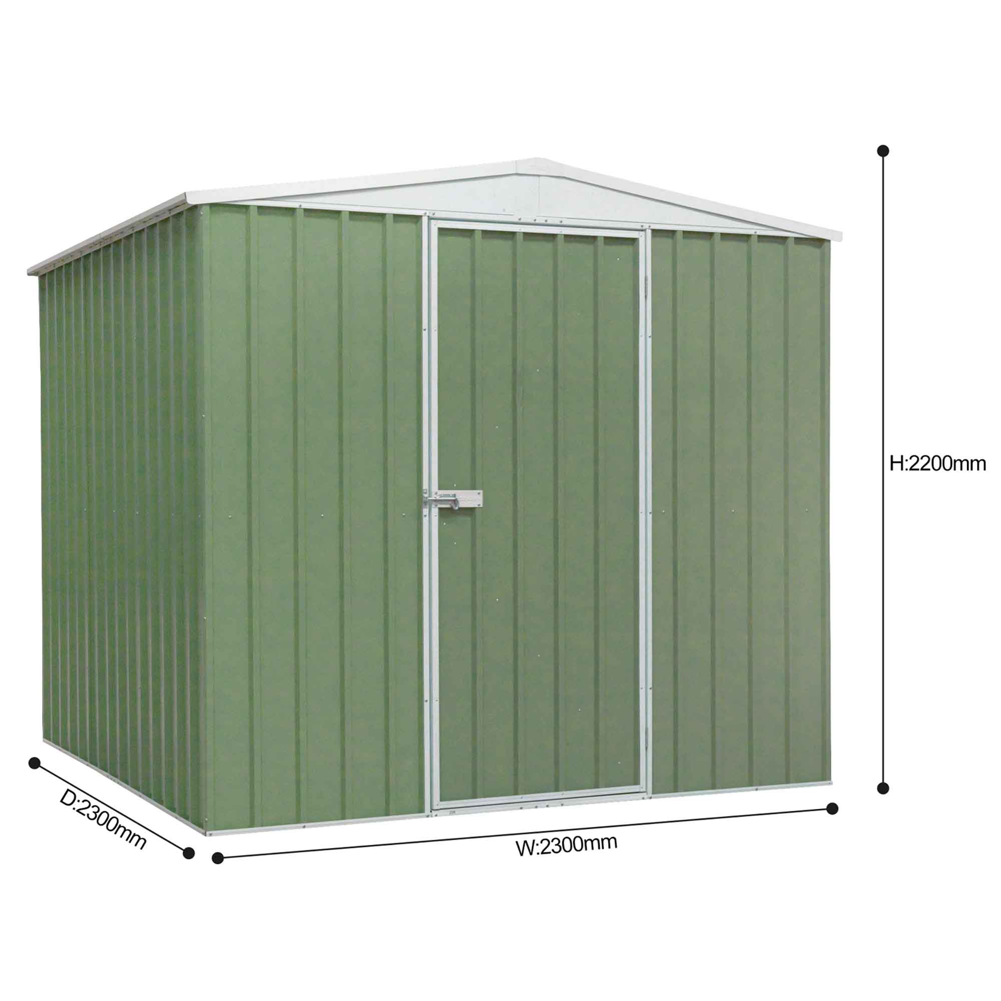 Dellonda DG115 Galvanized Steel Shed Action shot - dimensions
