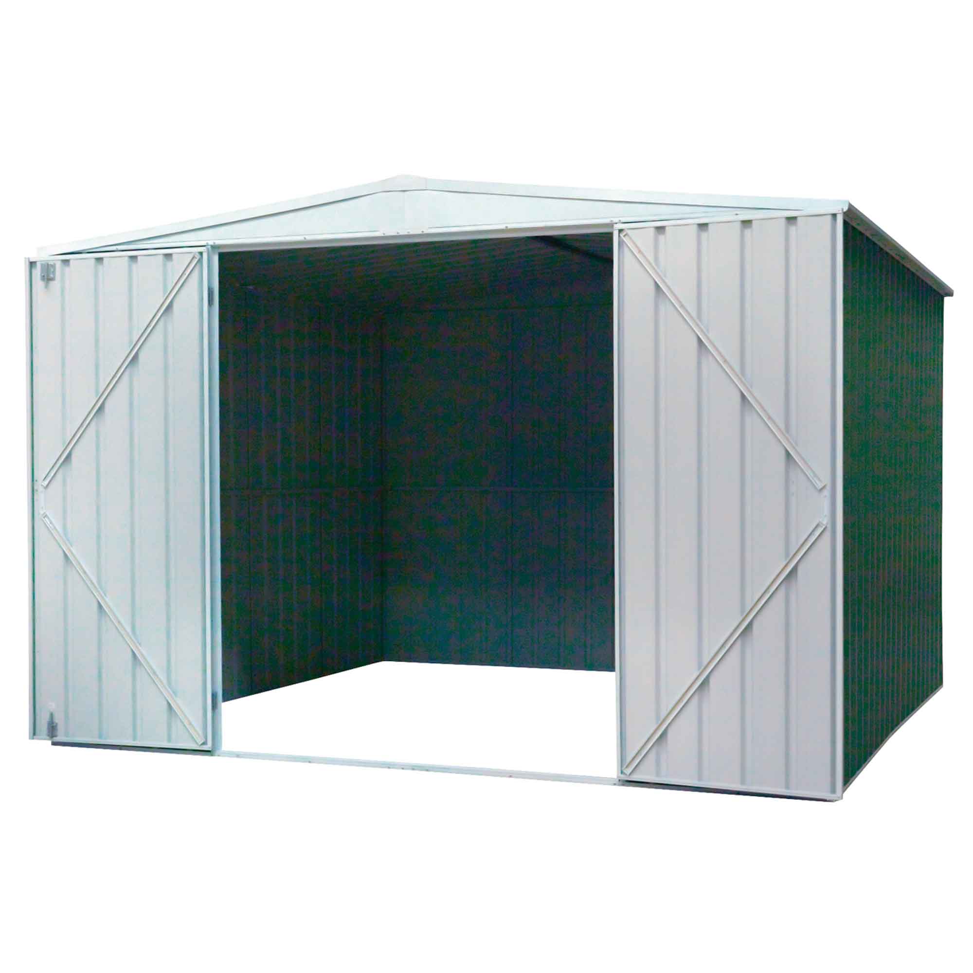 Dellonda DG116 Galvanized Steel Shed Both - doors - open - 2nd perspective
