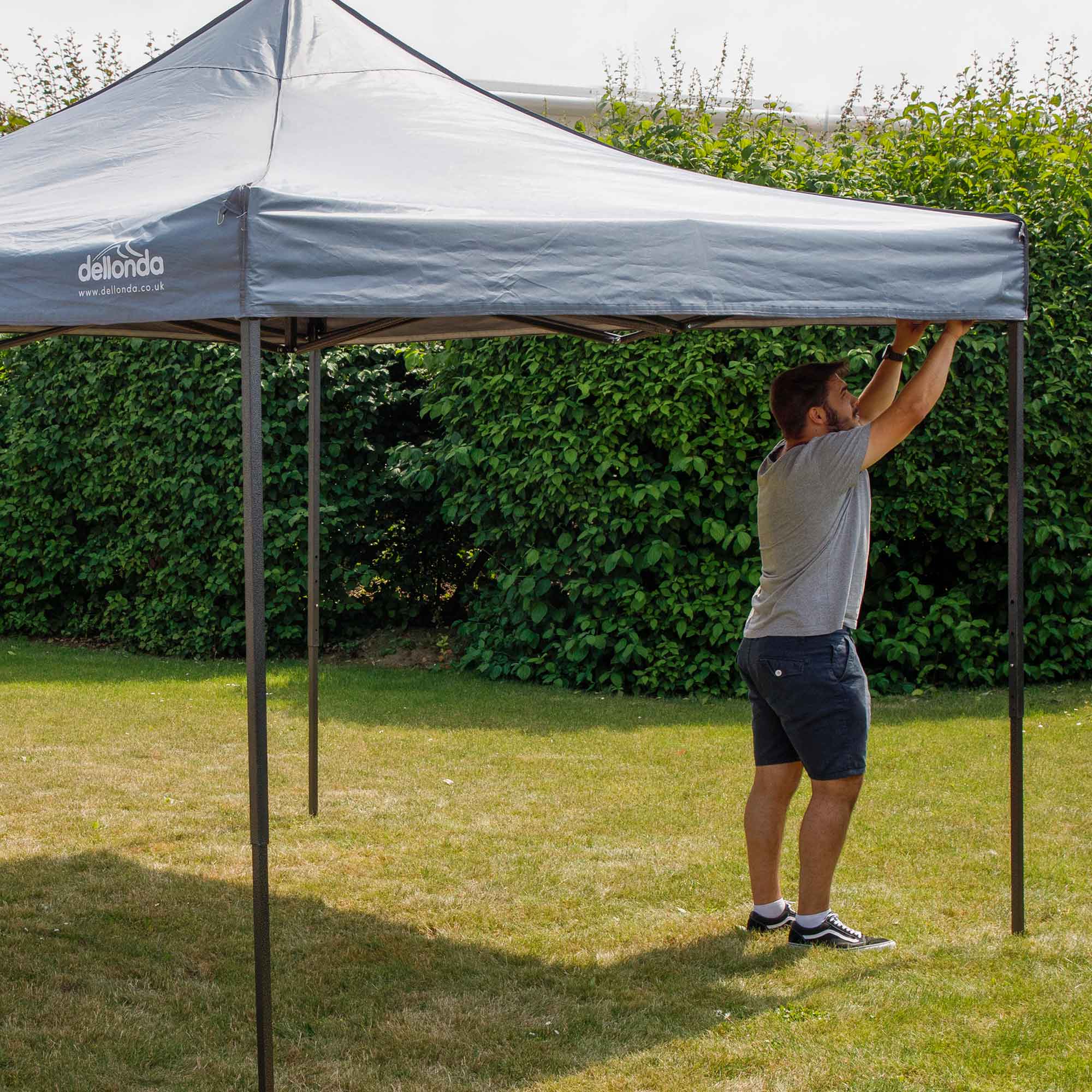 Dellonda DG129 Gazebos Action shot - put - up - fully