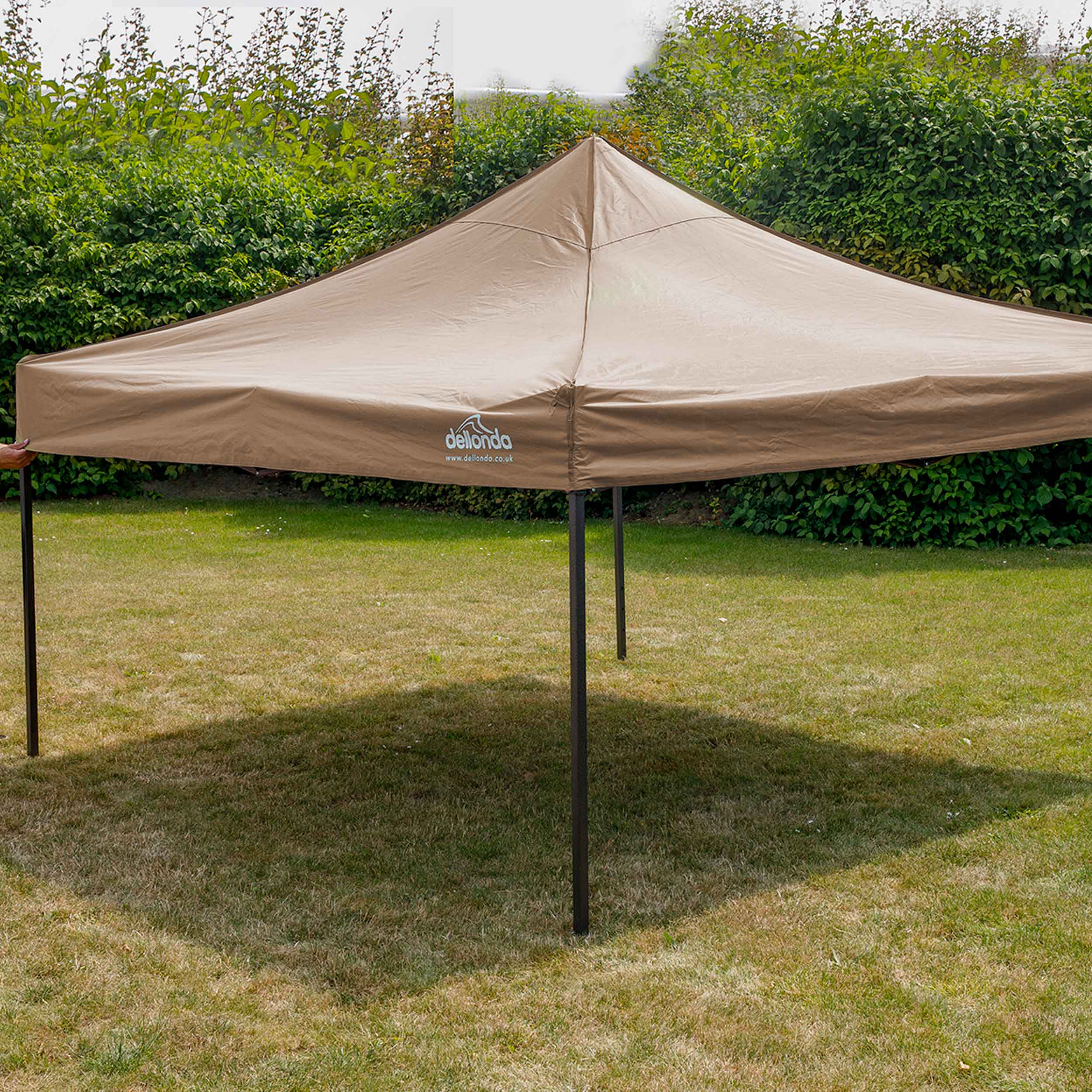 Dellonda DG130 Gazebos Action shot - extended - with cover - on