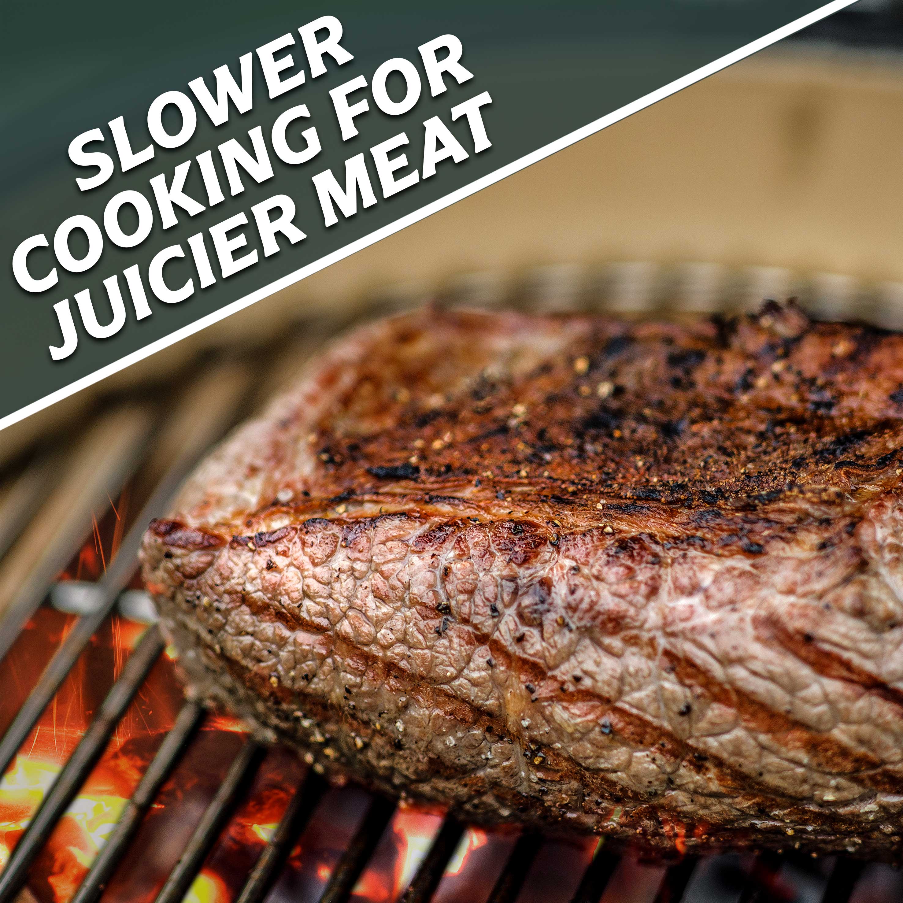 Dellonda DG158 Kamado Grills Action shot - juicy - meat