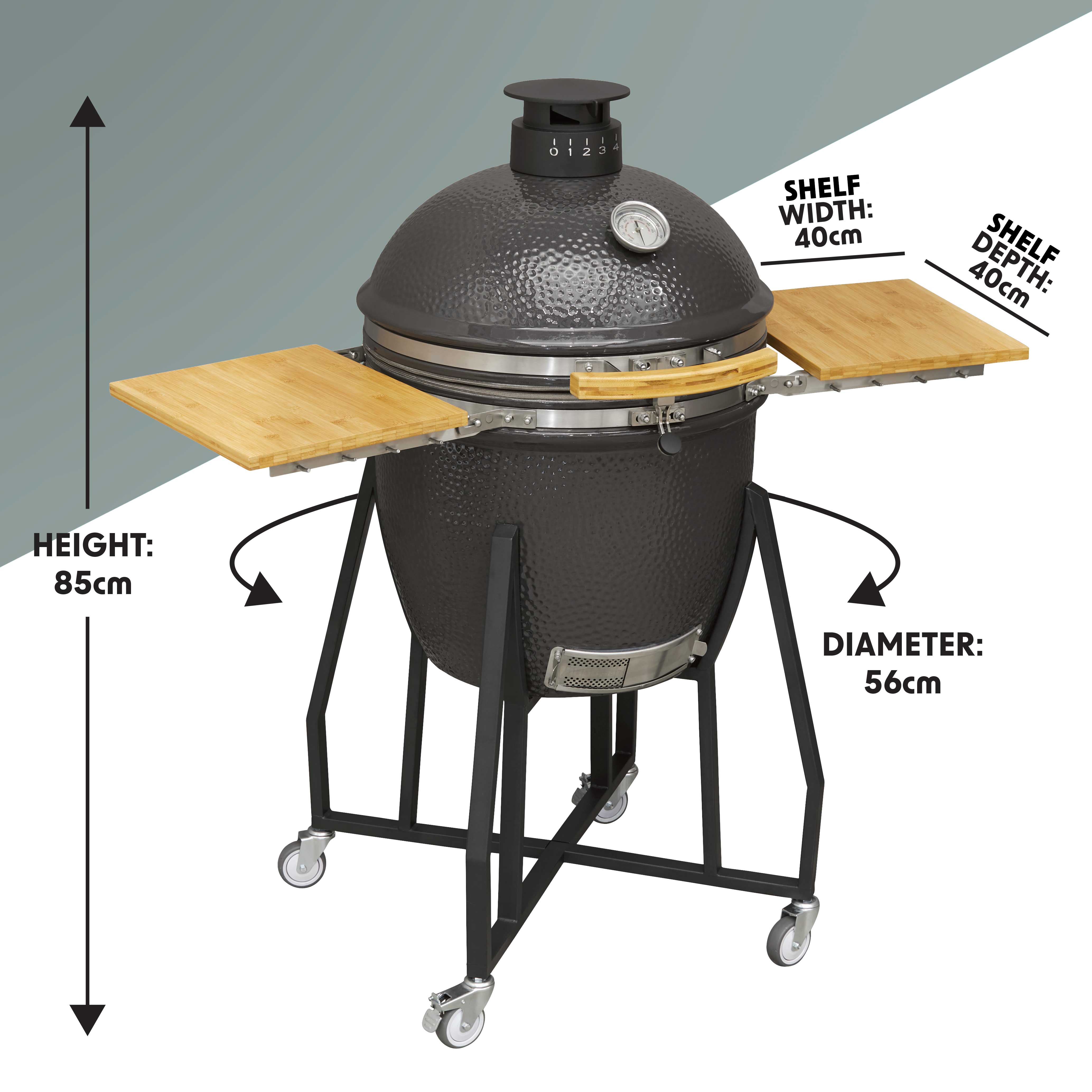Dellonda DG159 Kamado Grills Action shot - dimensions