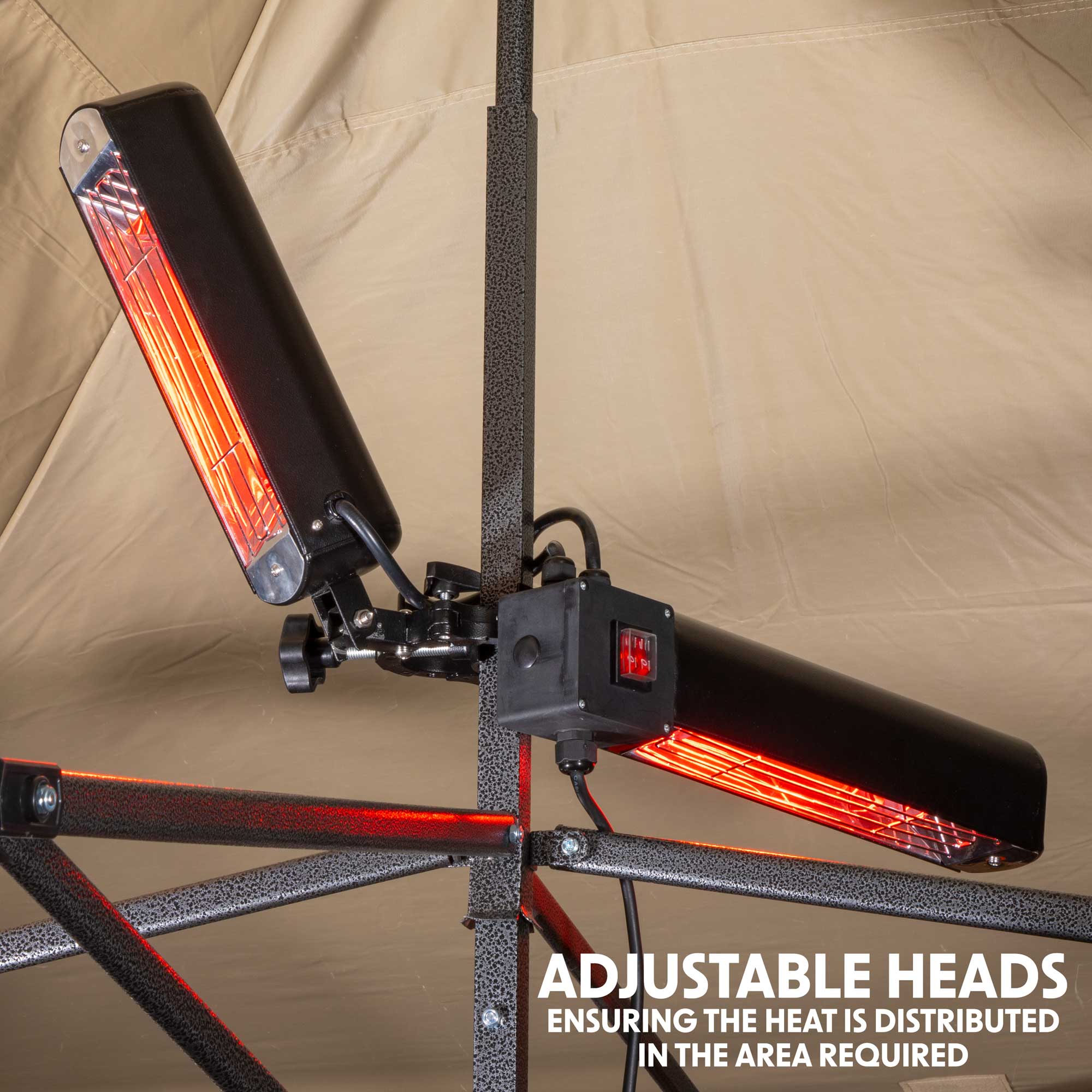 Dellonda DG176 Electric Patio Heaters Action shot - adjustable - heads