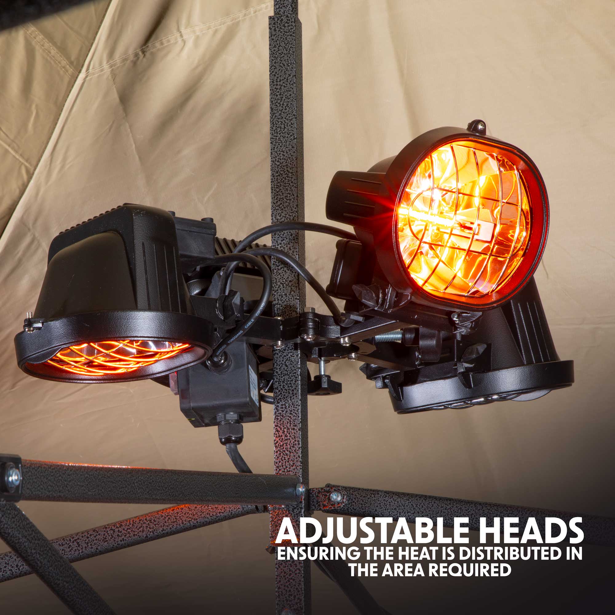 Dellonda DG178 Electric Patio Heaters Action shot - adjustable - heads