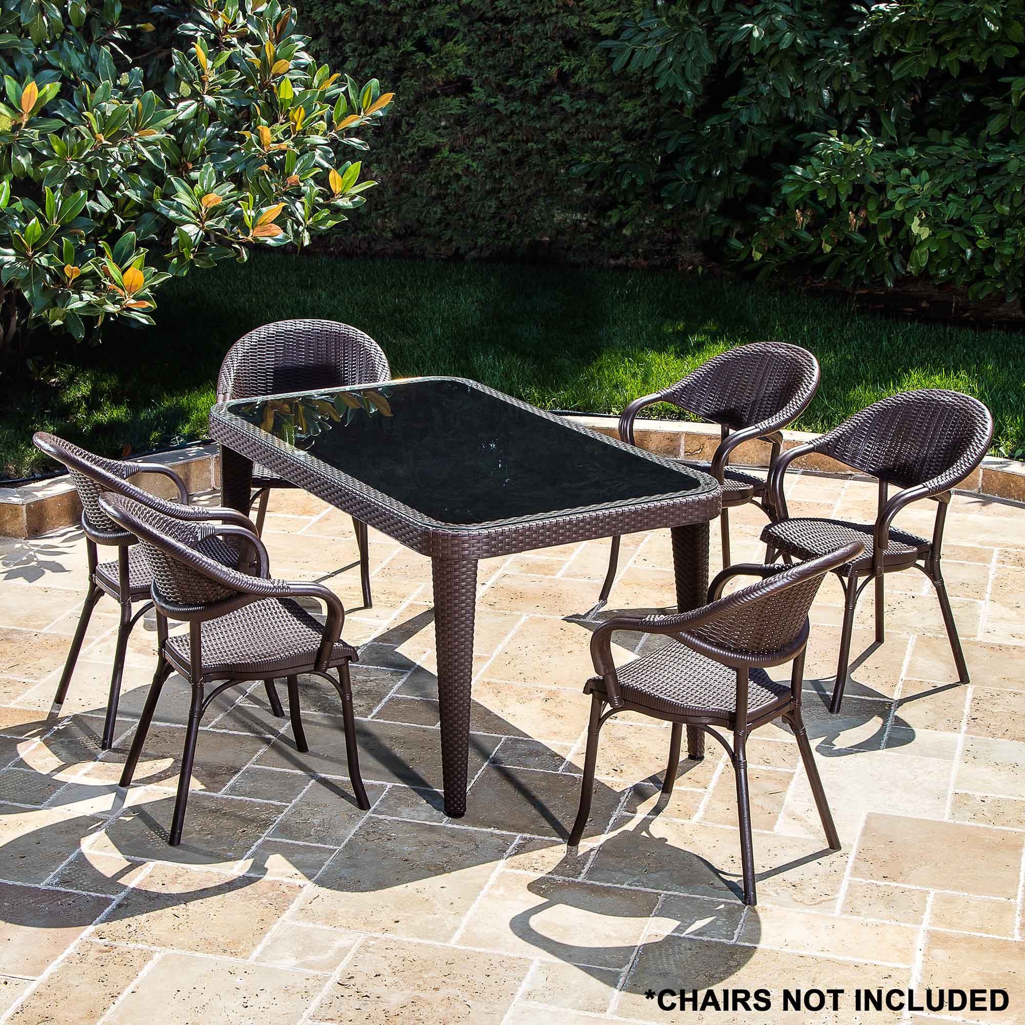 Dellonda DG206 Dining Tables Action shot - lifestyle - pic in garden - 3rd perspective