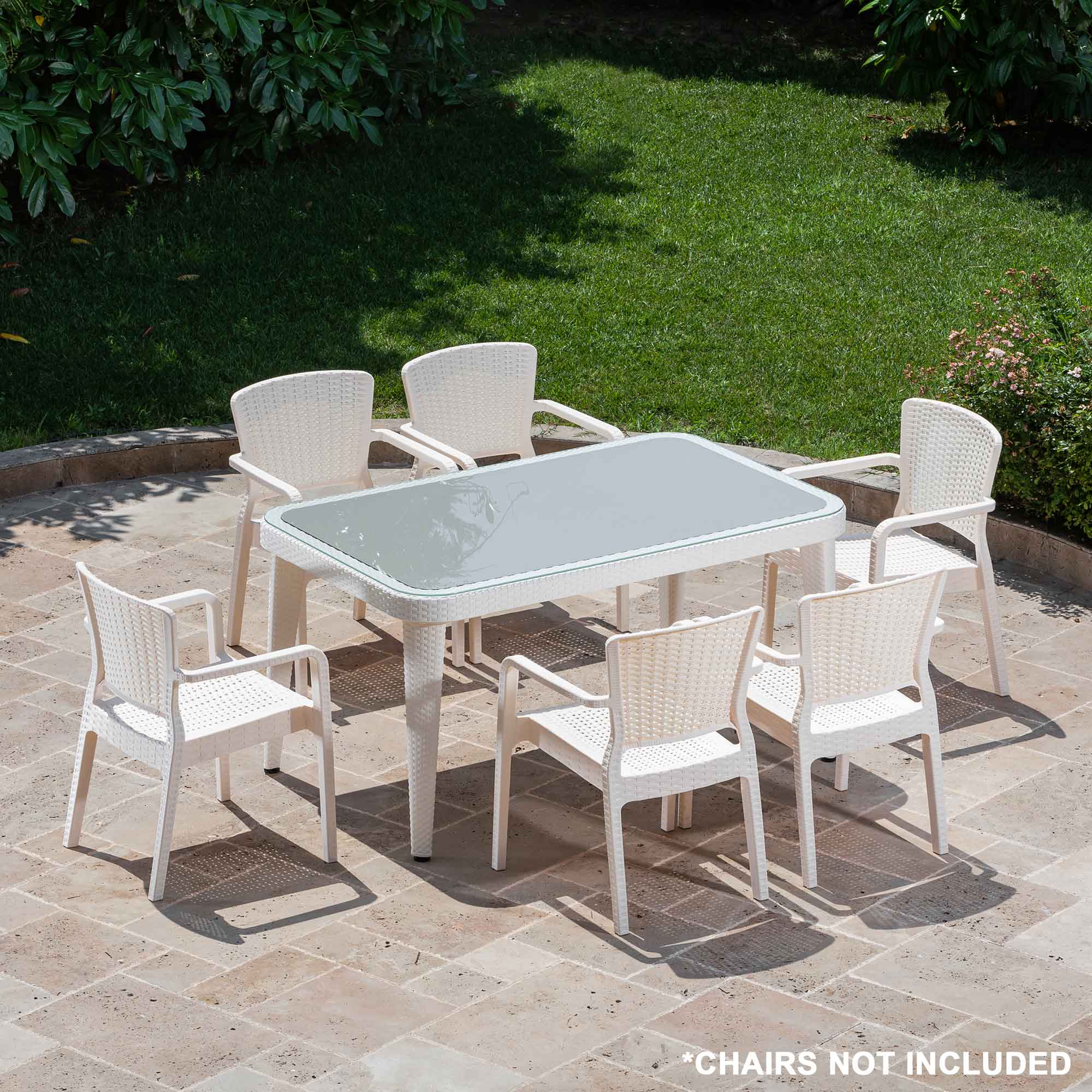 Dellonda DG210 Dining Tables Action shot - lifestyle - pic in garden