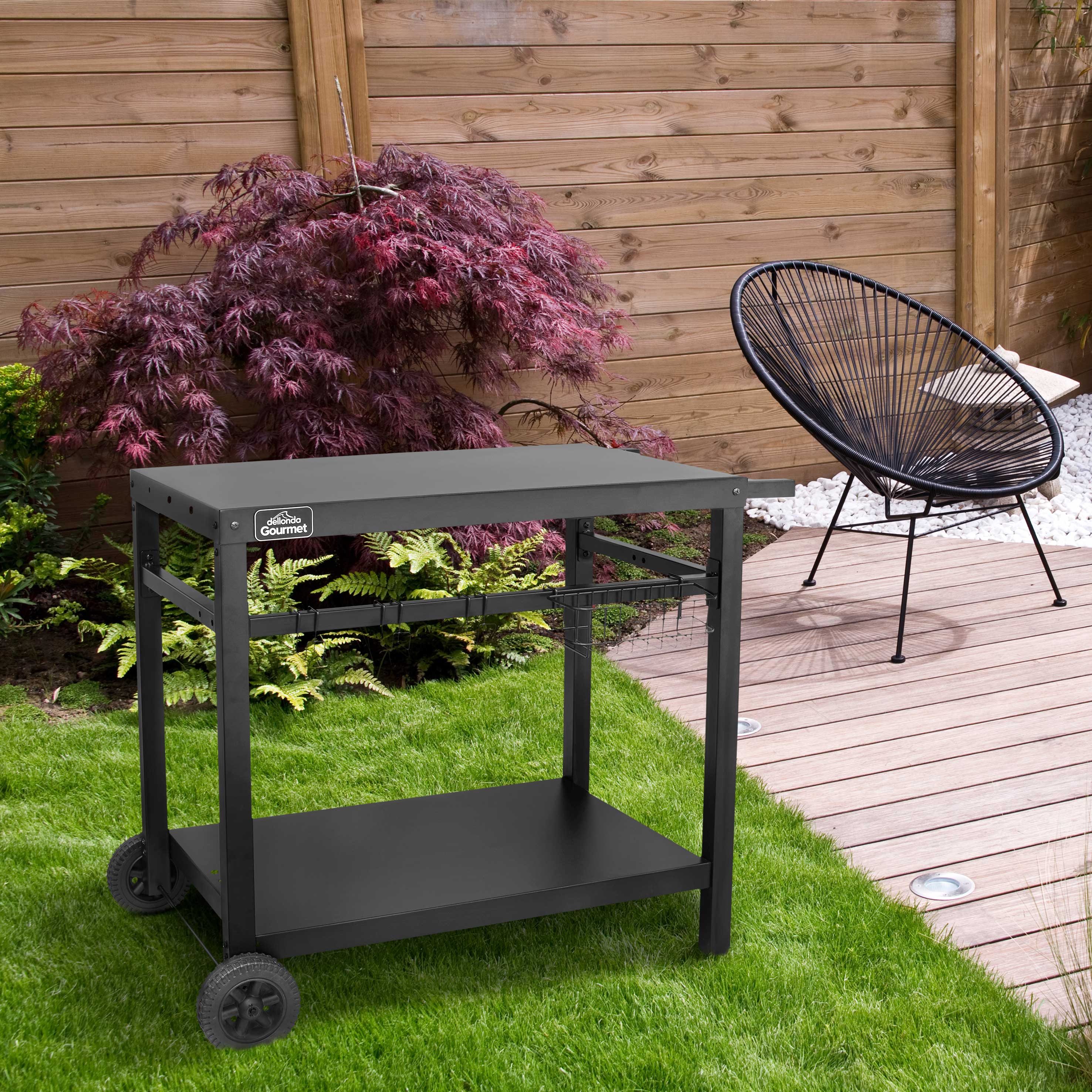 Dellonda DG45 Barbecue Trolley Action shot - in garden