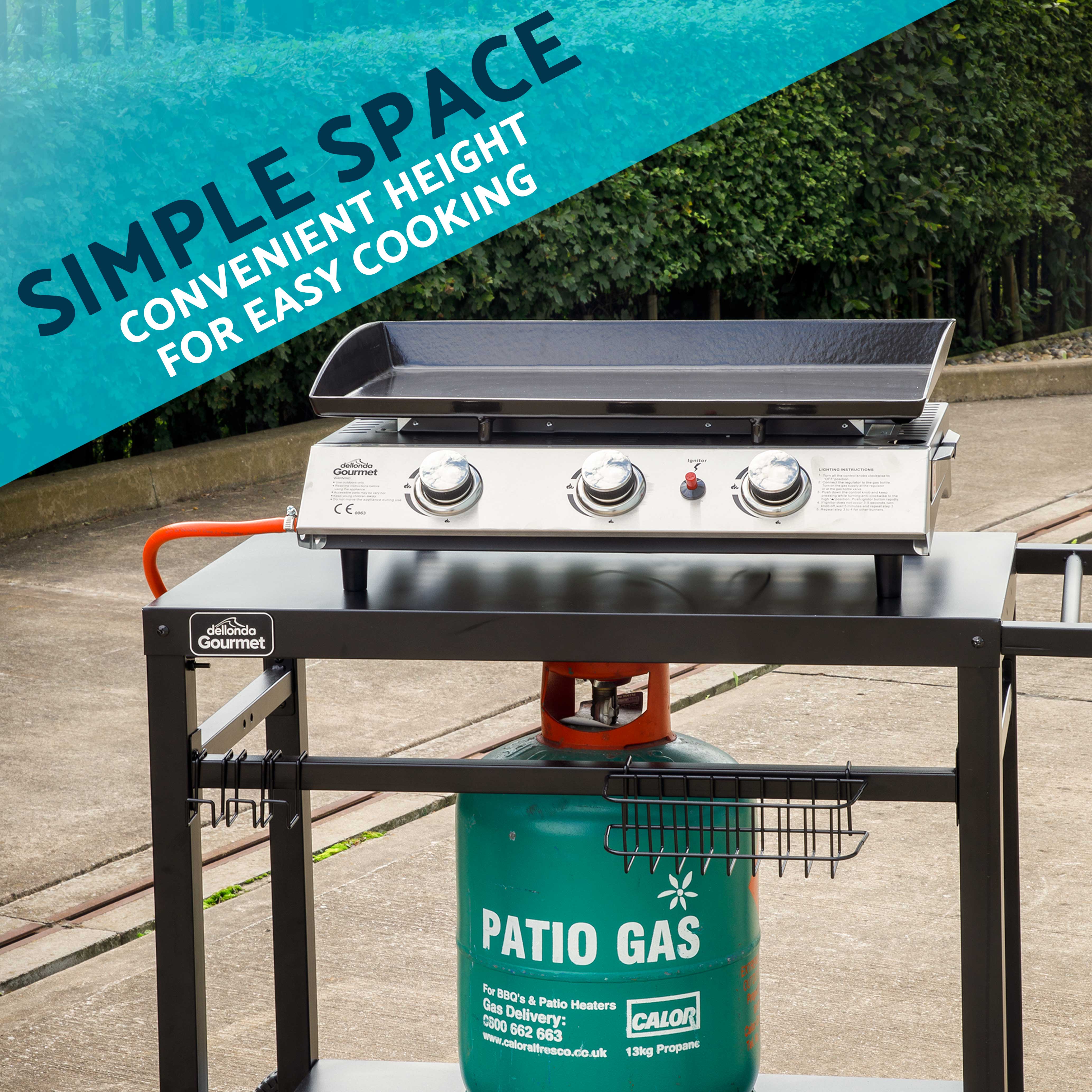Dellonda DG45 Barbecue Trolley Action shot - simple - space