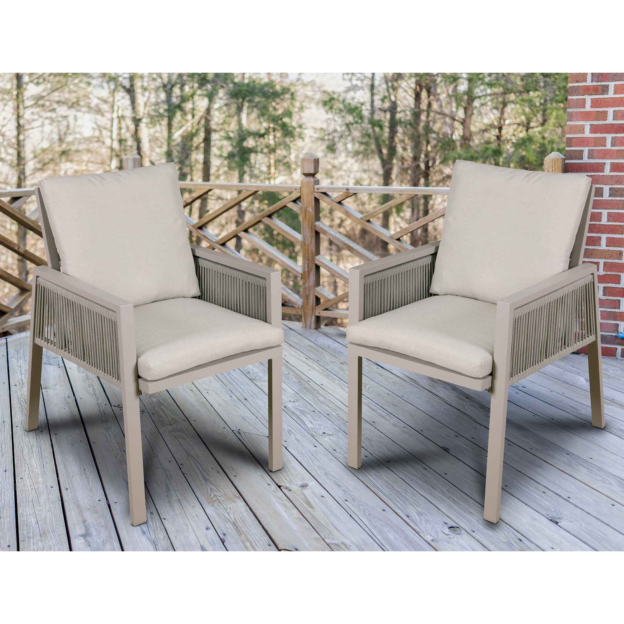 Dellonda DG49 Dining Chairs Action shot - on patio