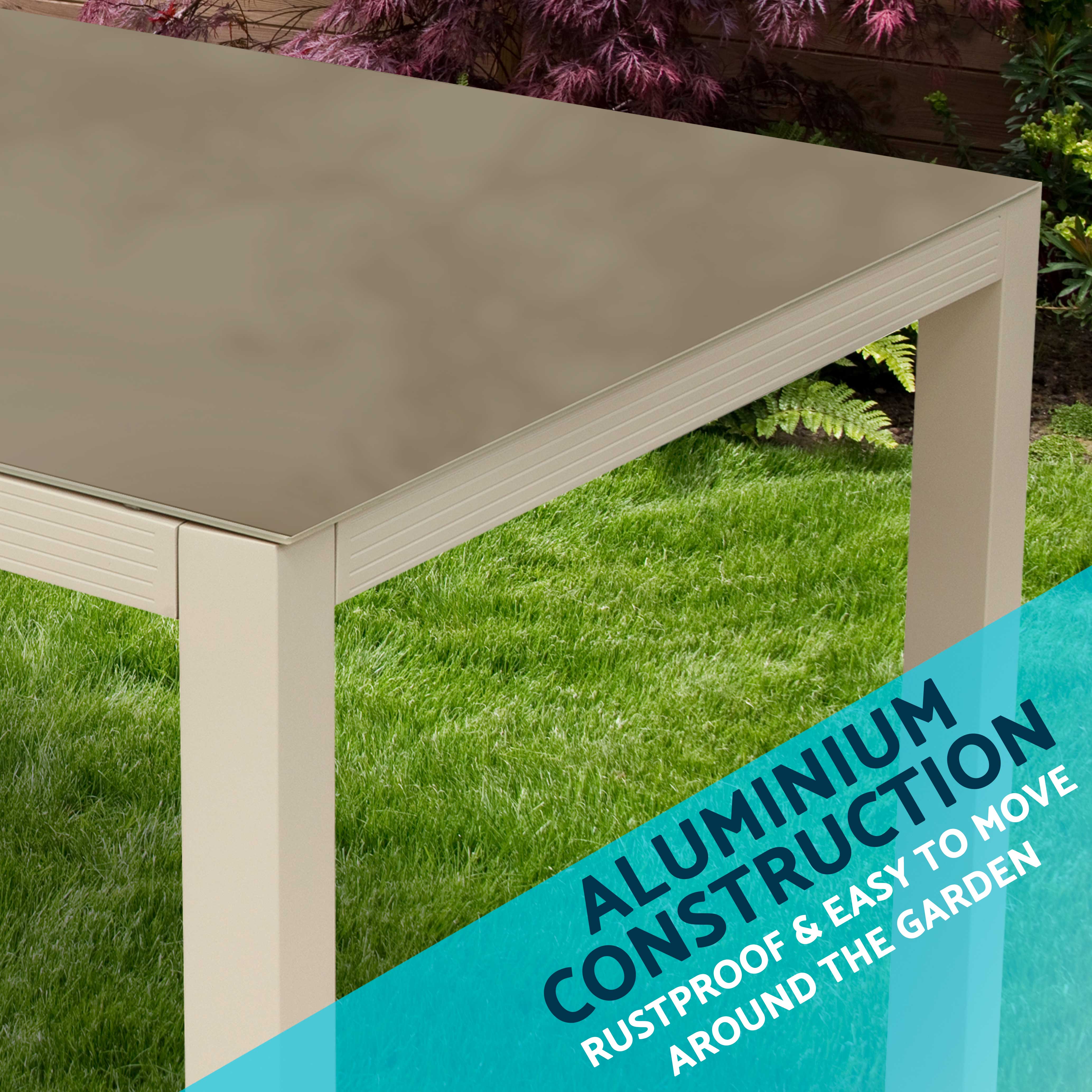 Dellonda DG51 Dining Tables Action shot - aluminium - construction