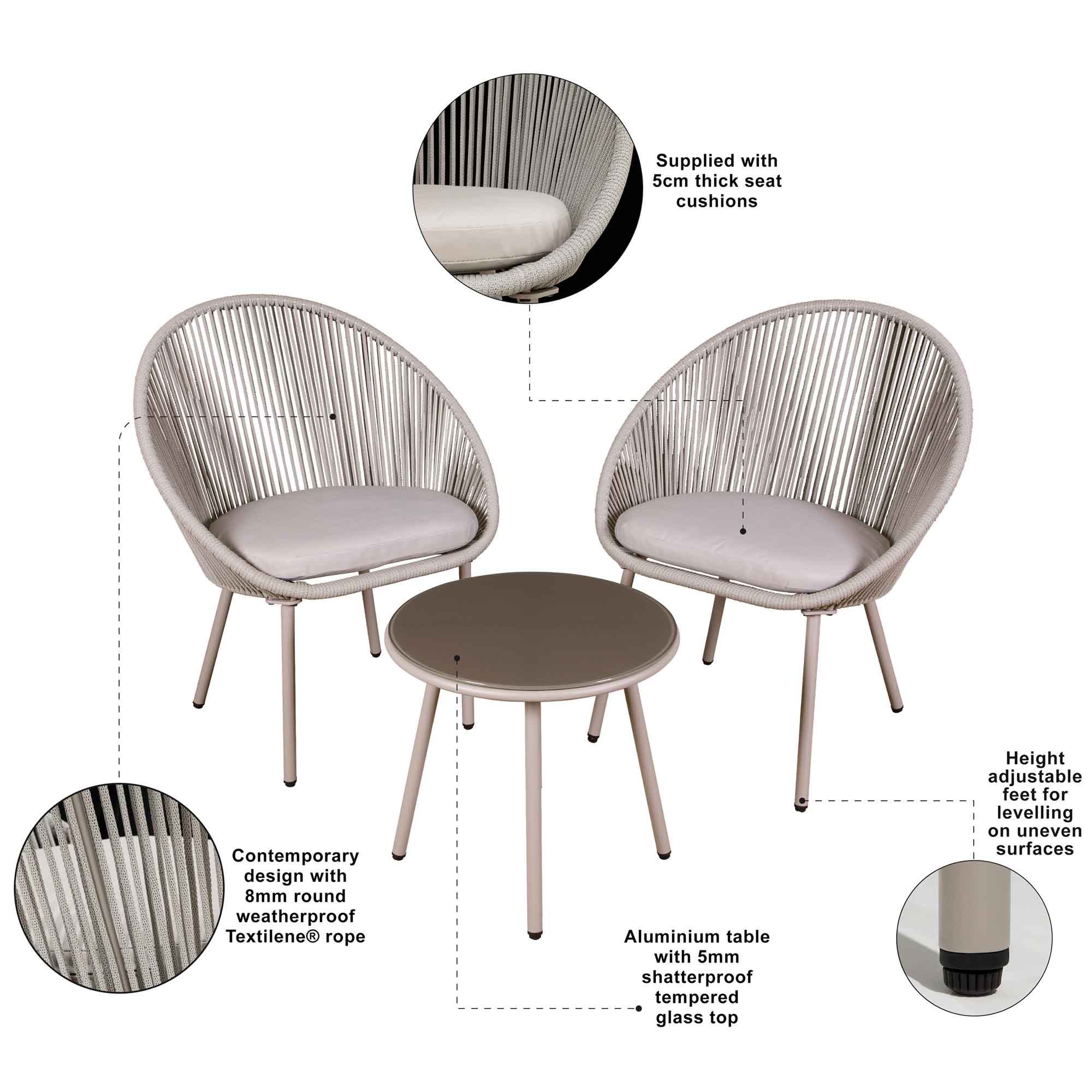 Dellonda DG55 Coffee Table Sets Action shot - information