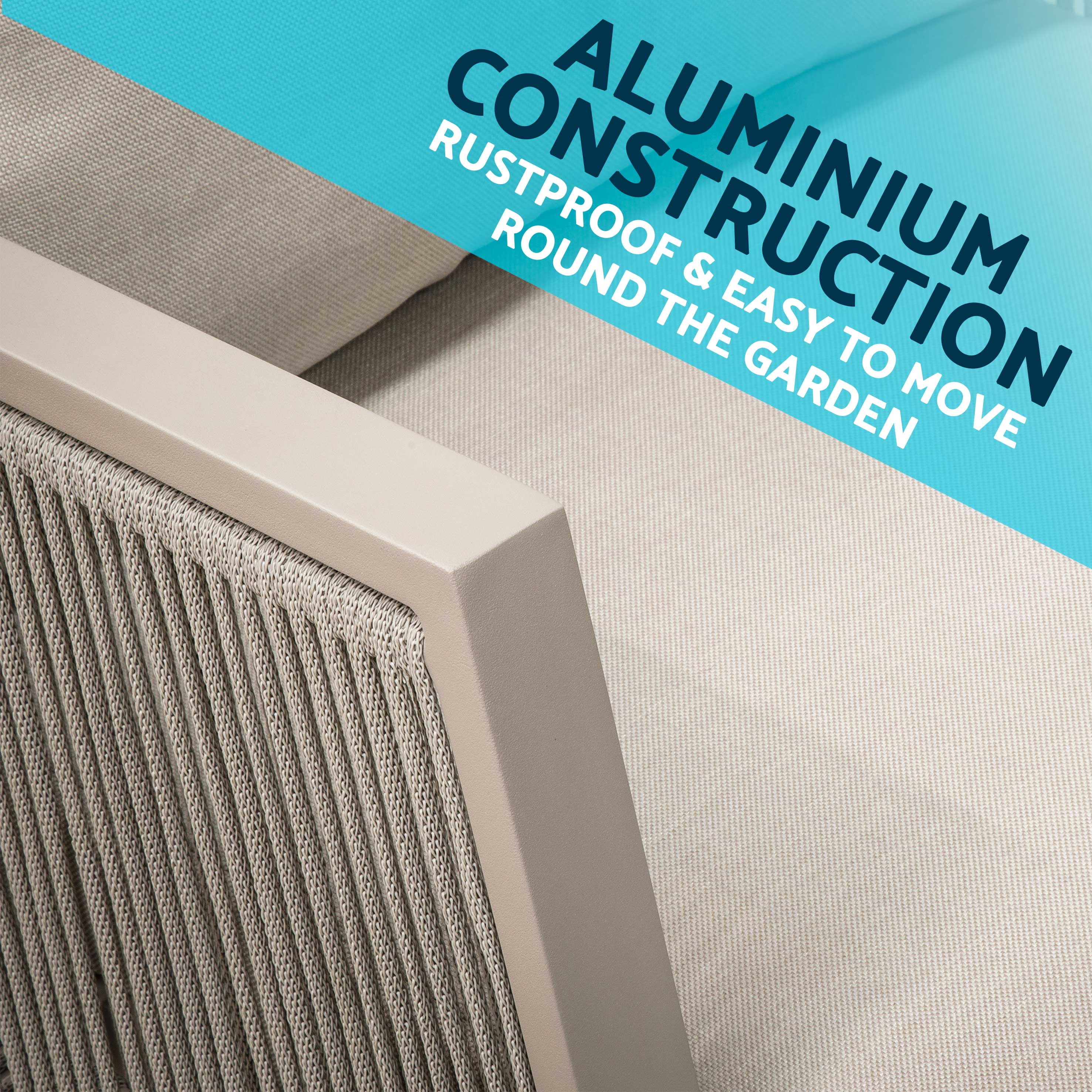 Dellonda DG56 Outdoor Sofas Action shot - aluminium - construction