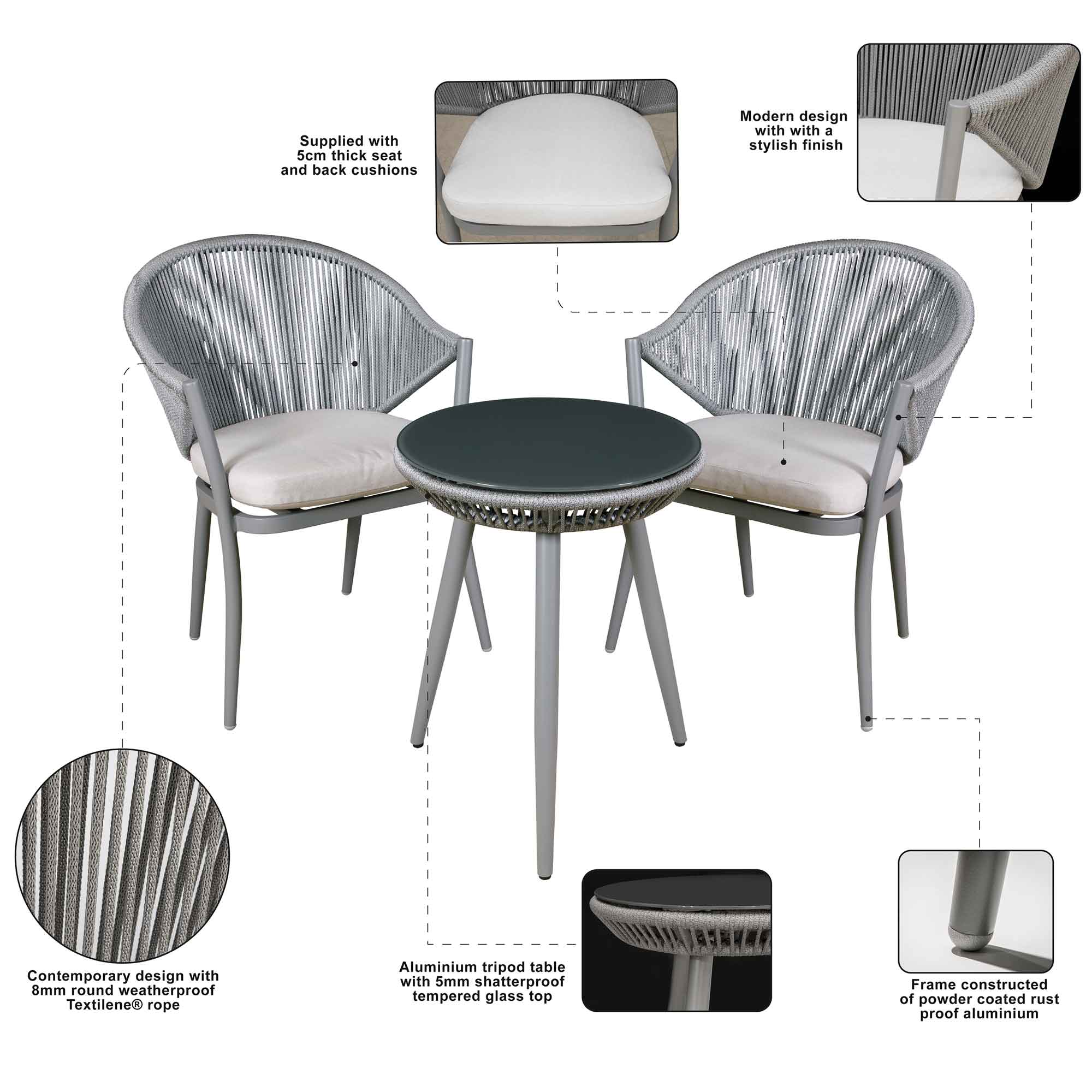 Dellonda DG58 Coffee Table Sets Action shot - information