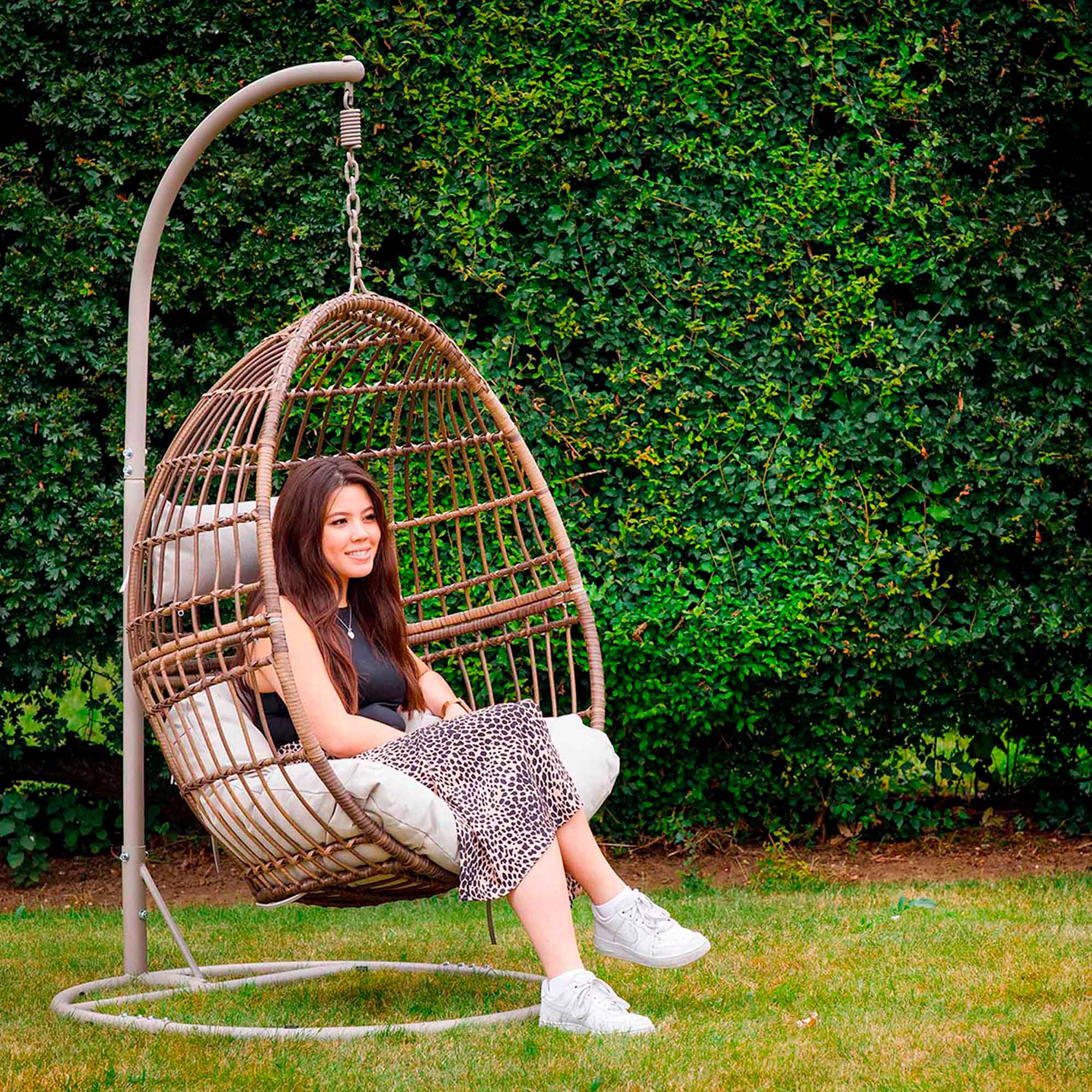 Dellonda DG60 Hanging Chairs Action shot - in use