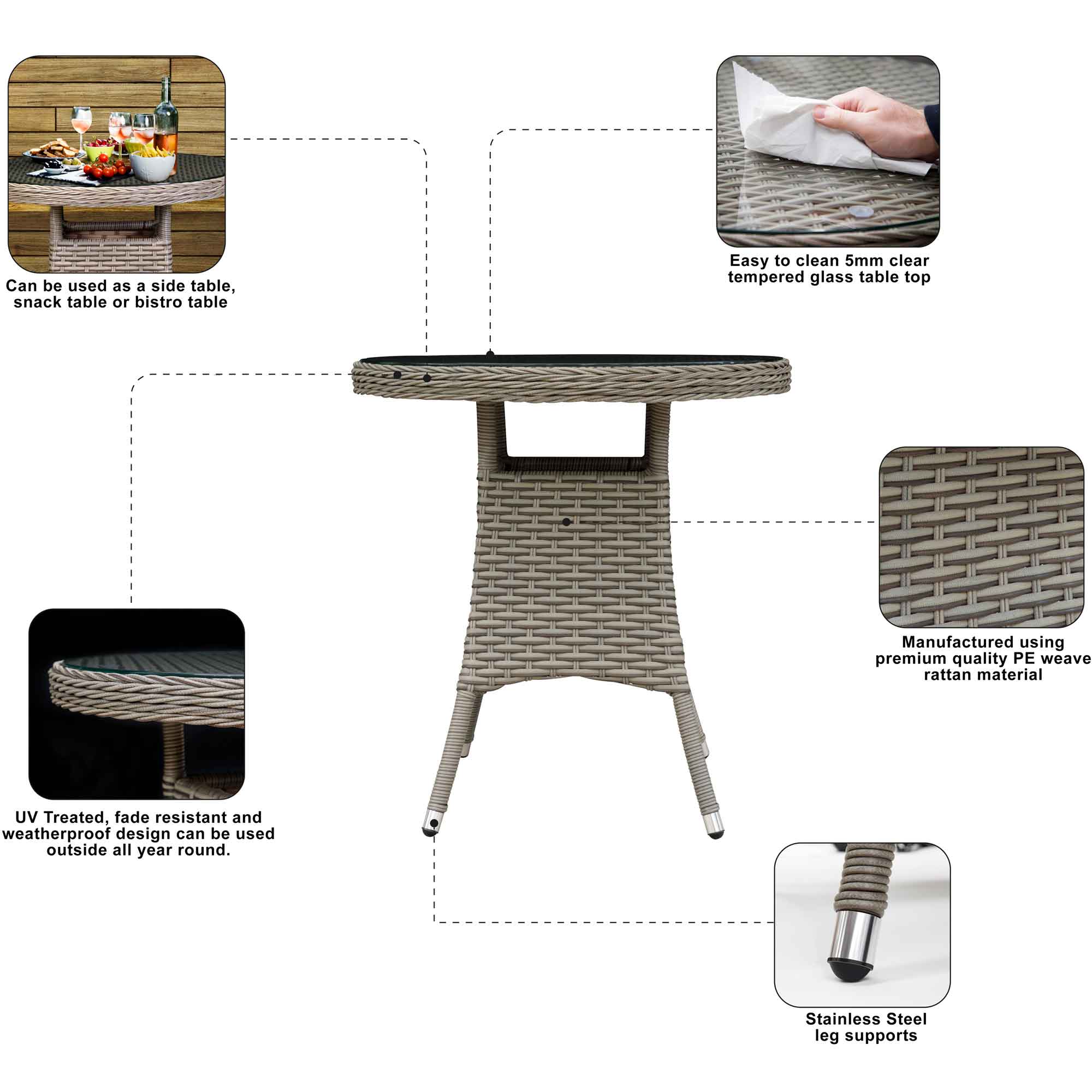 Dellonda DG65 Coffee Table Sets Action shot - information