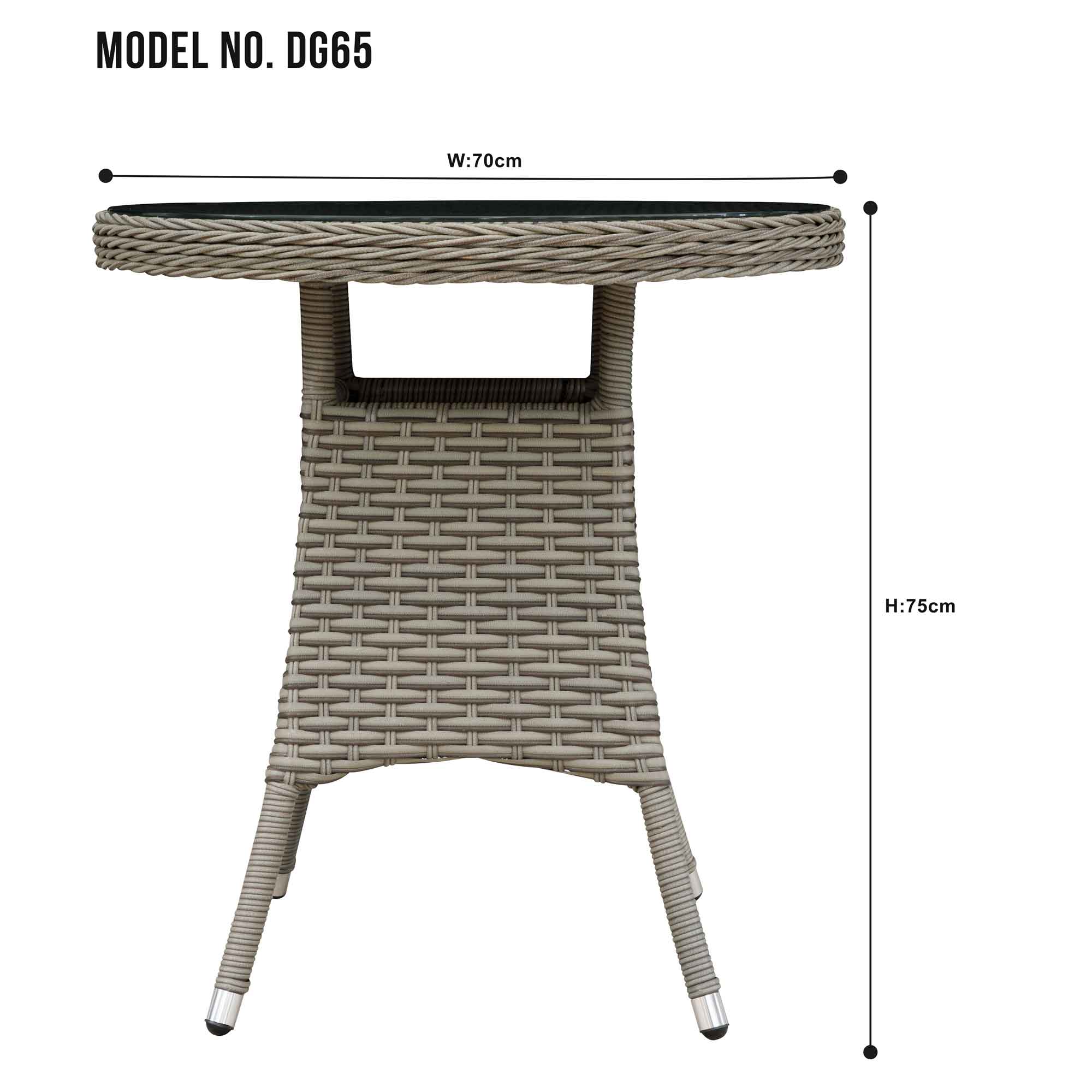 Dellonda DG65 Coffee Table Sets Action shot - dimensions