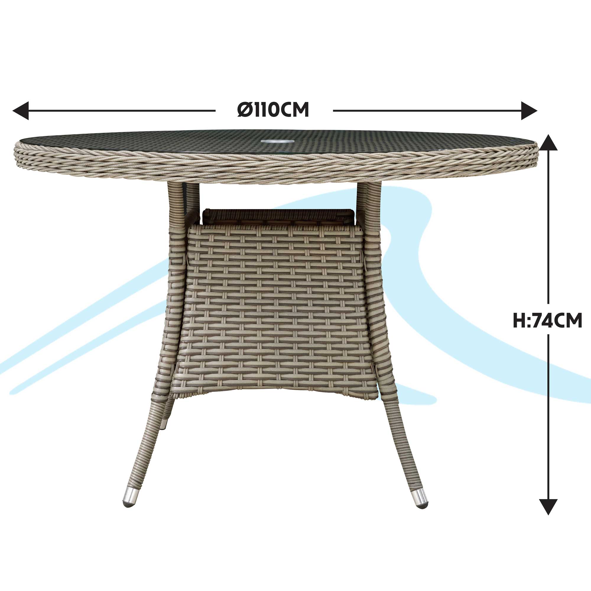 Dellonda DG66 Dining Tables Action shot - dimensions