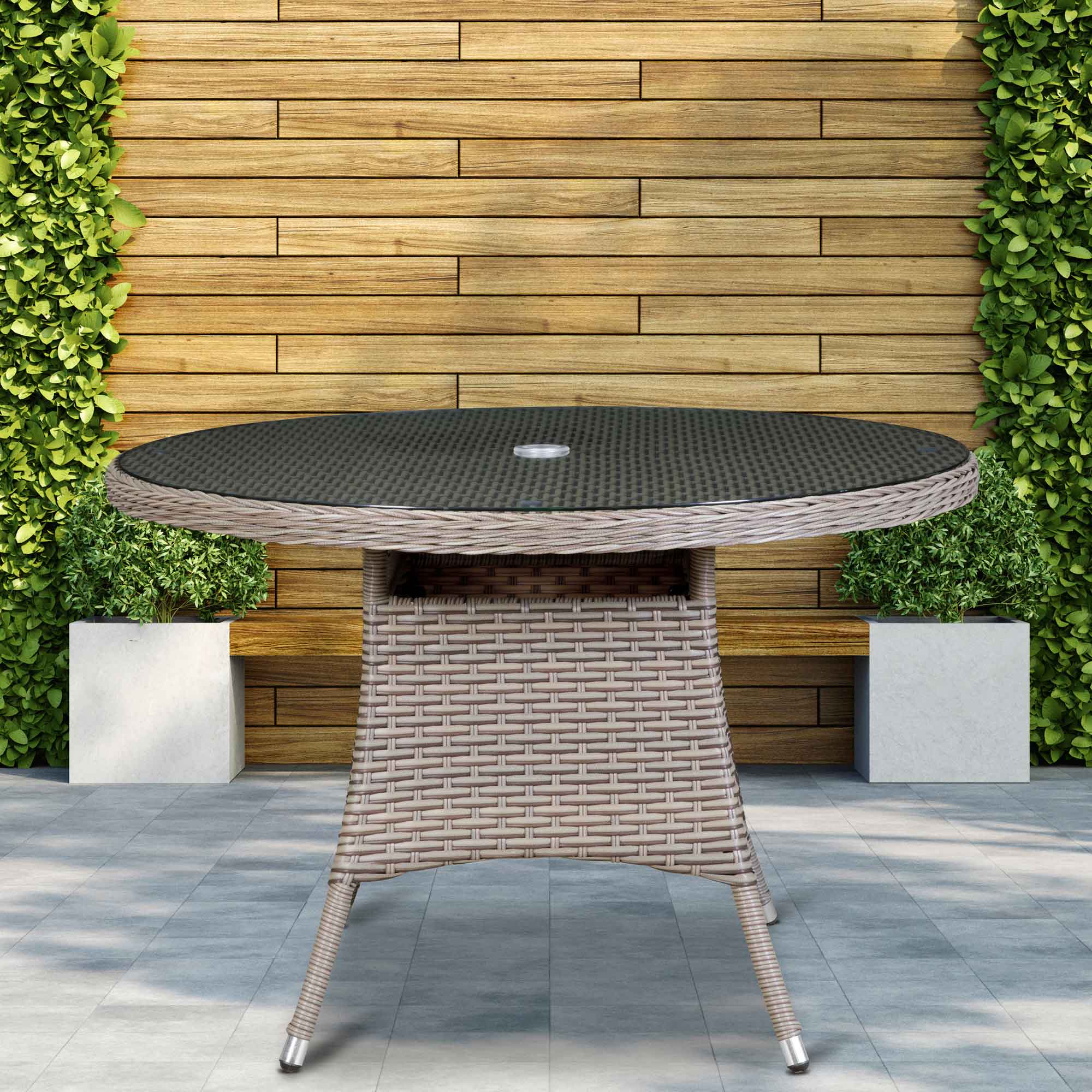 Dellonda DG66 Dining Tables Action shot - on patio