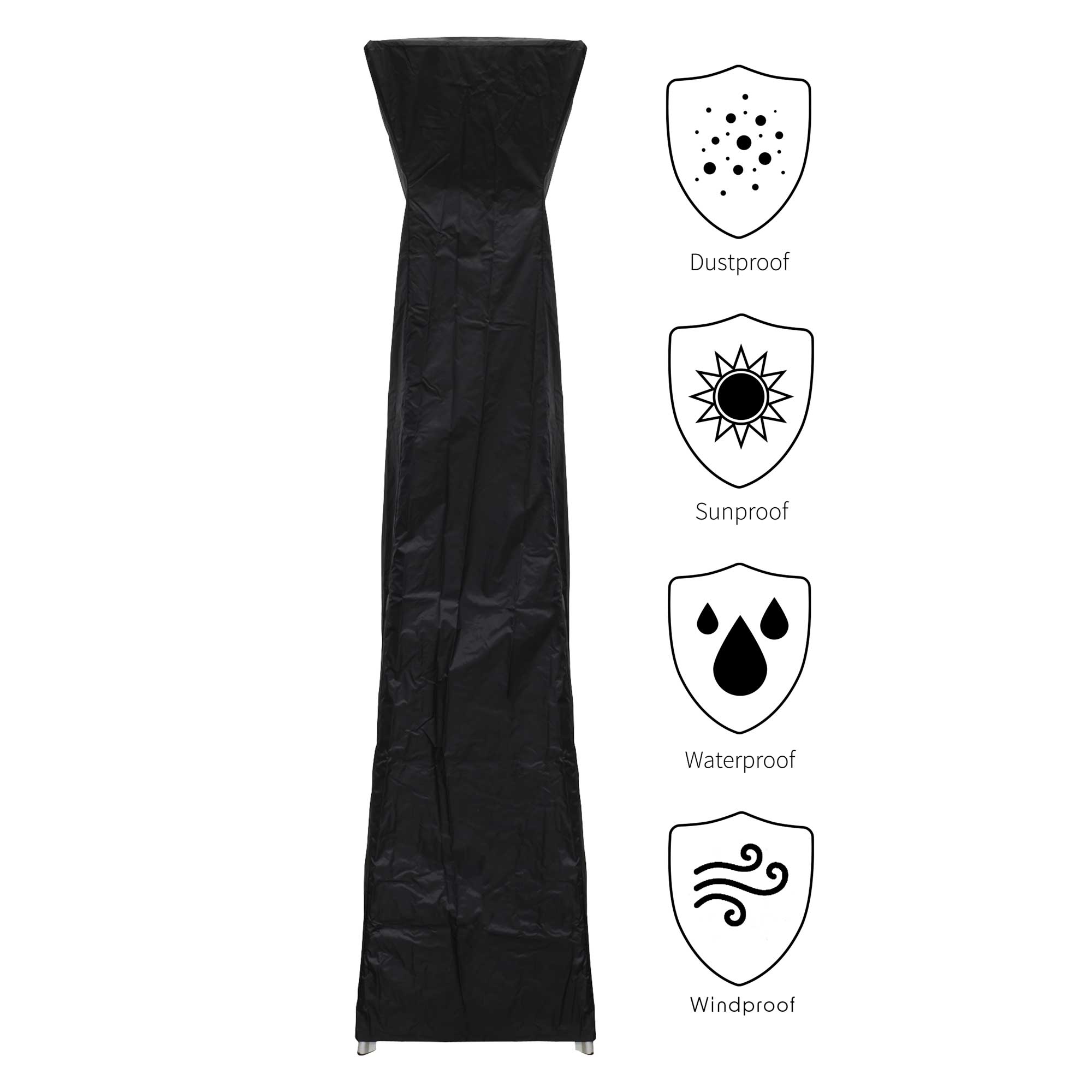 Dellonda DG7 Patio Heaters Action shot - logos