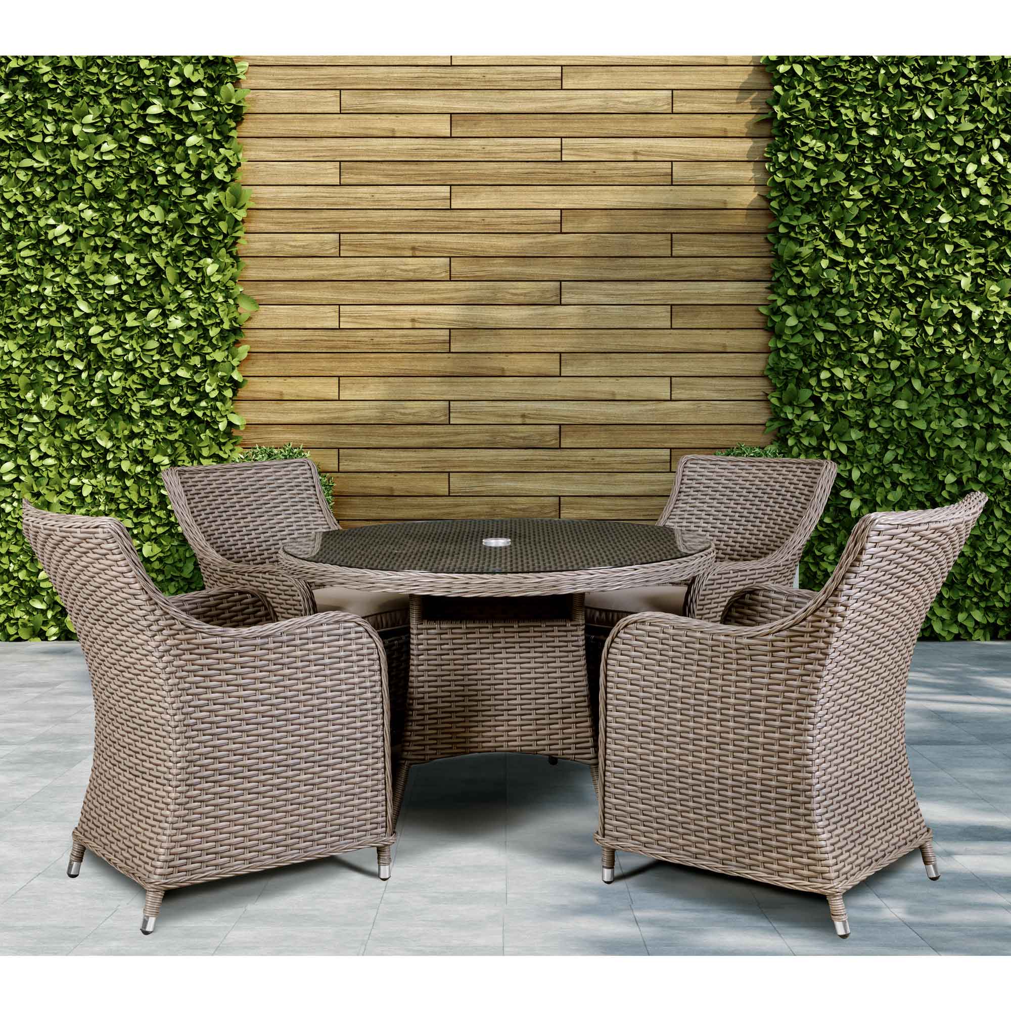Dellonda DG84 Dining Sets Action shot - on patio