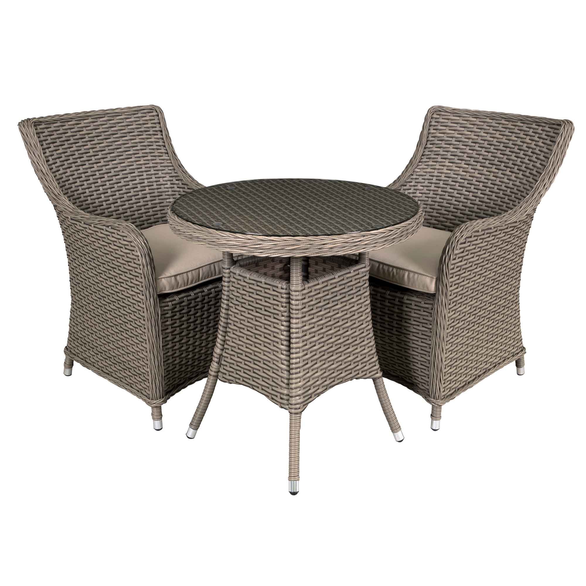 Chester Piece Rattan Wicker Outdoor Dining Set with Tempered Glass T