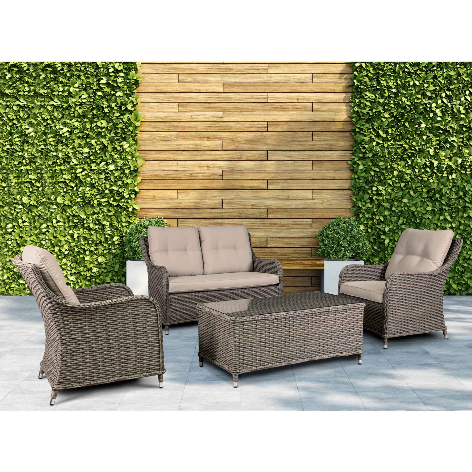 Dellonda DG87 Outdoor Sofas Action shot - on patio