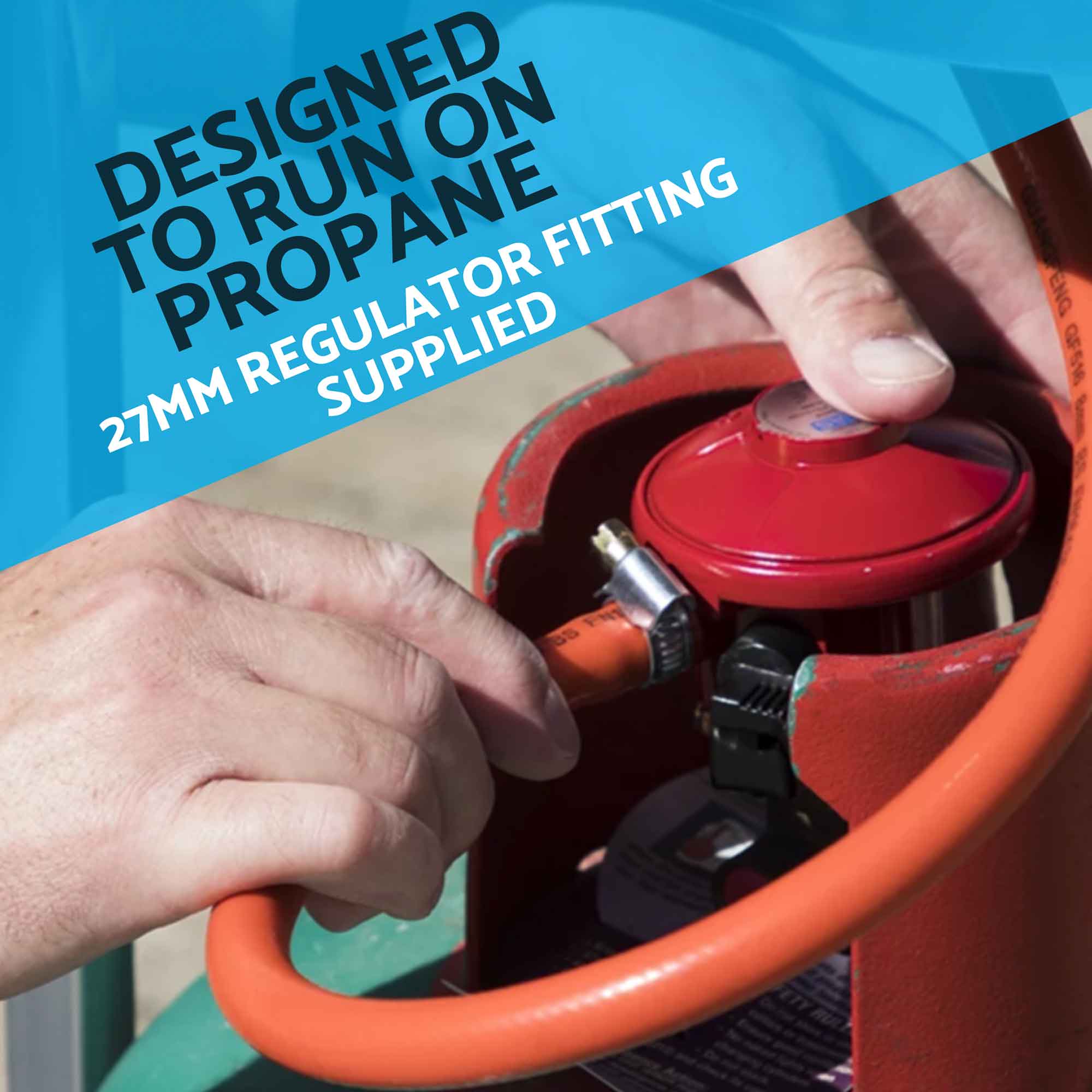 Dellonda DG97 Patio Heaters Action shot - propane - info